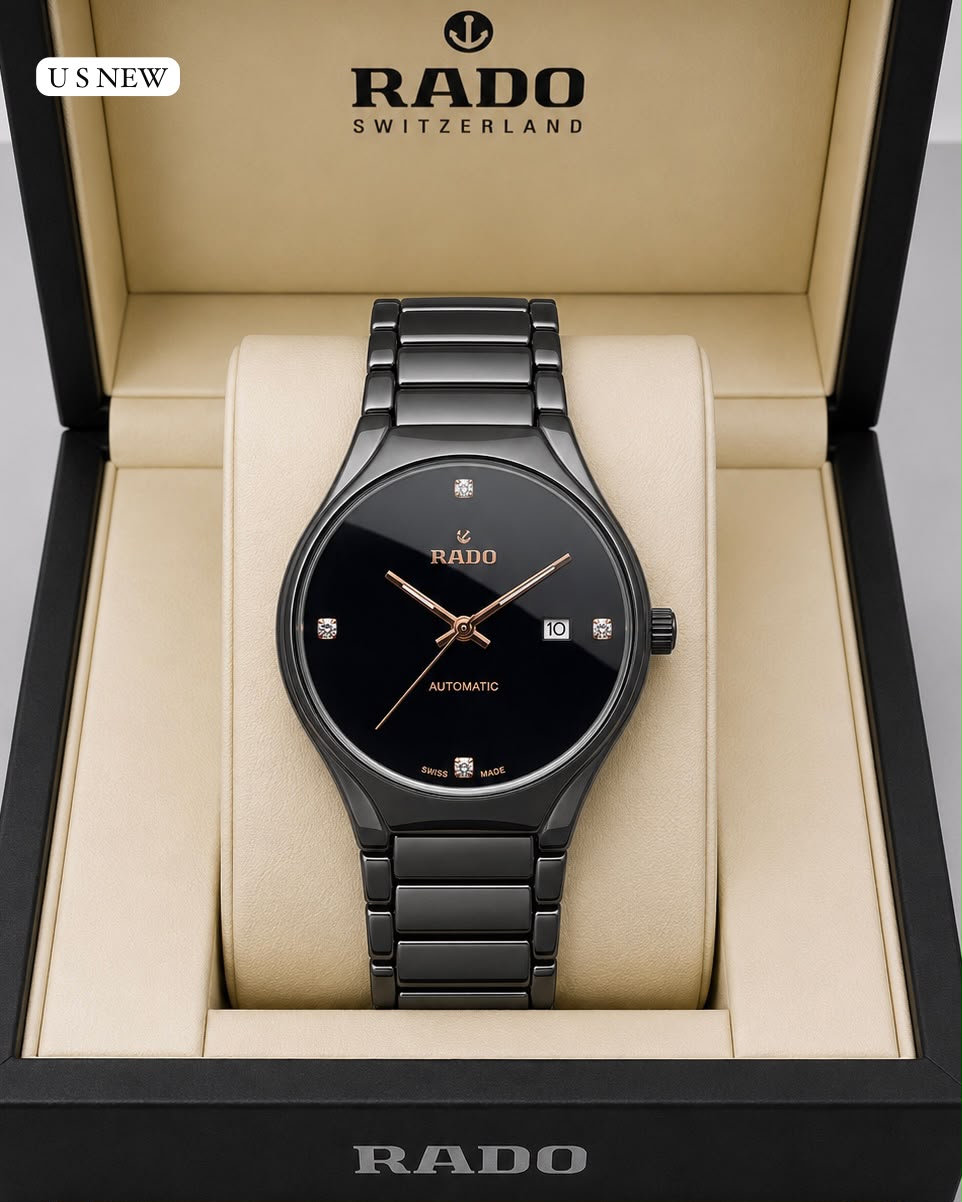 Round Luxury Premium Black Rado Jubile Watch