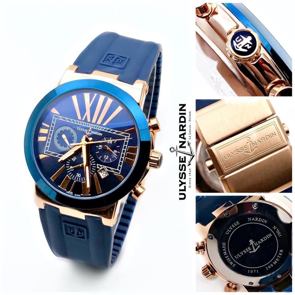 Classic Ulysse Nardin Silicon Chronograph Men's Watch Best Gift
