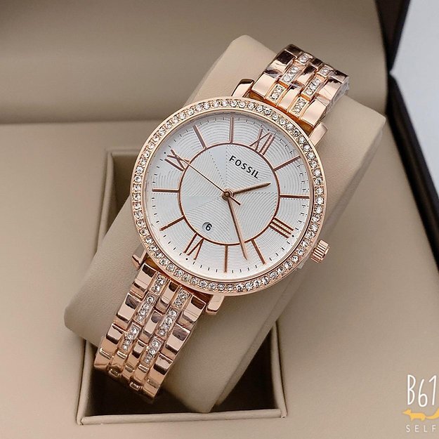 Fossil White Dial Dimonds Watch For Women