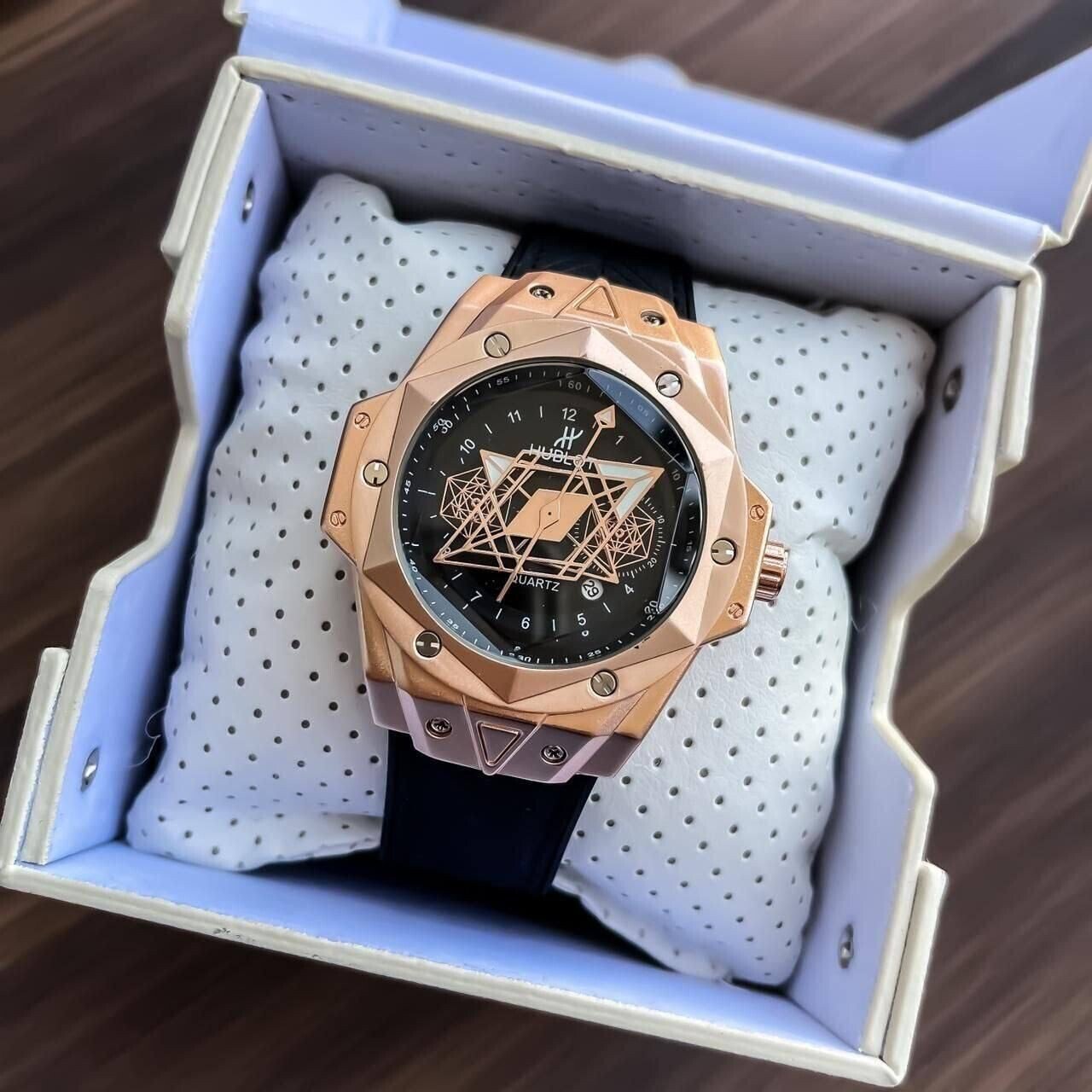 Luxury Hublot Rose Gold Bezel Latest Watch For Men