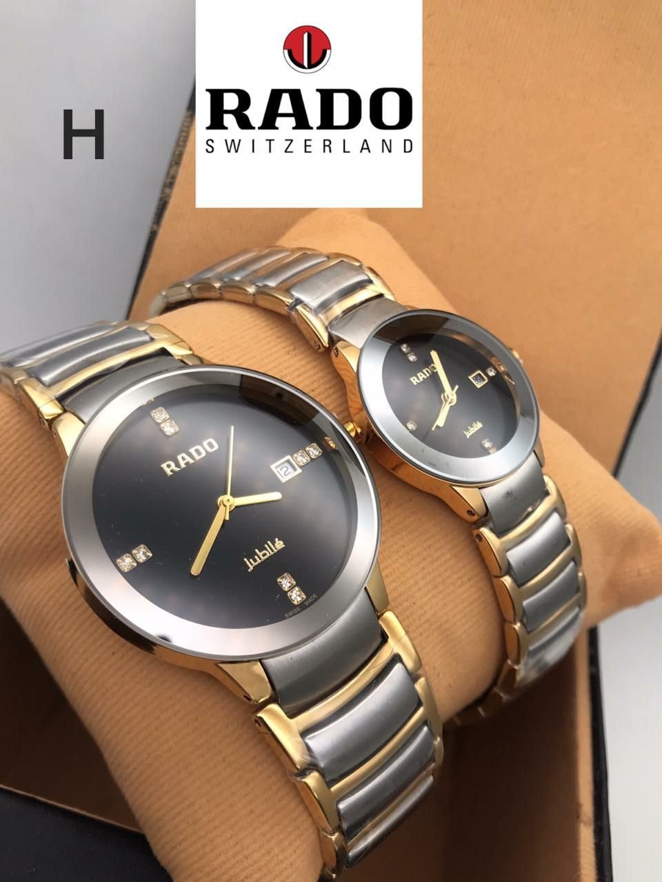 Rado Jubile Grey And Gold Strap Couple Watches