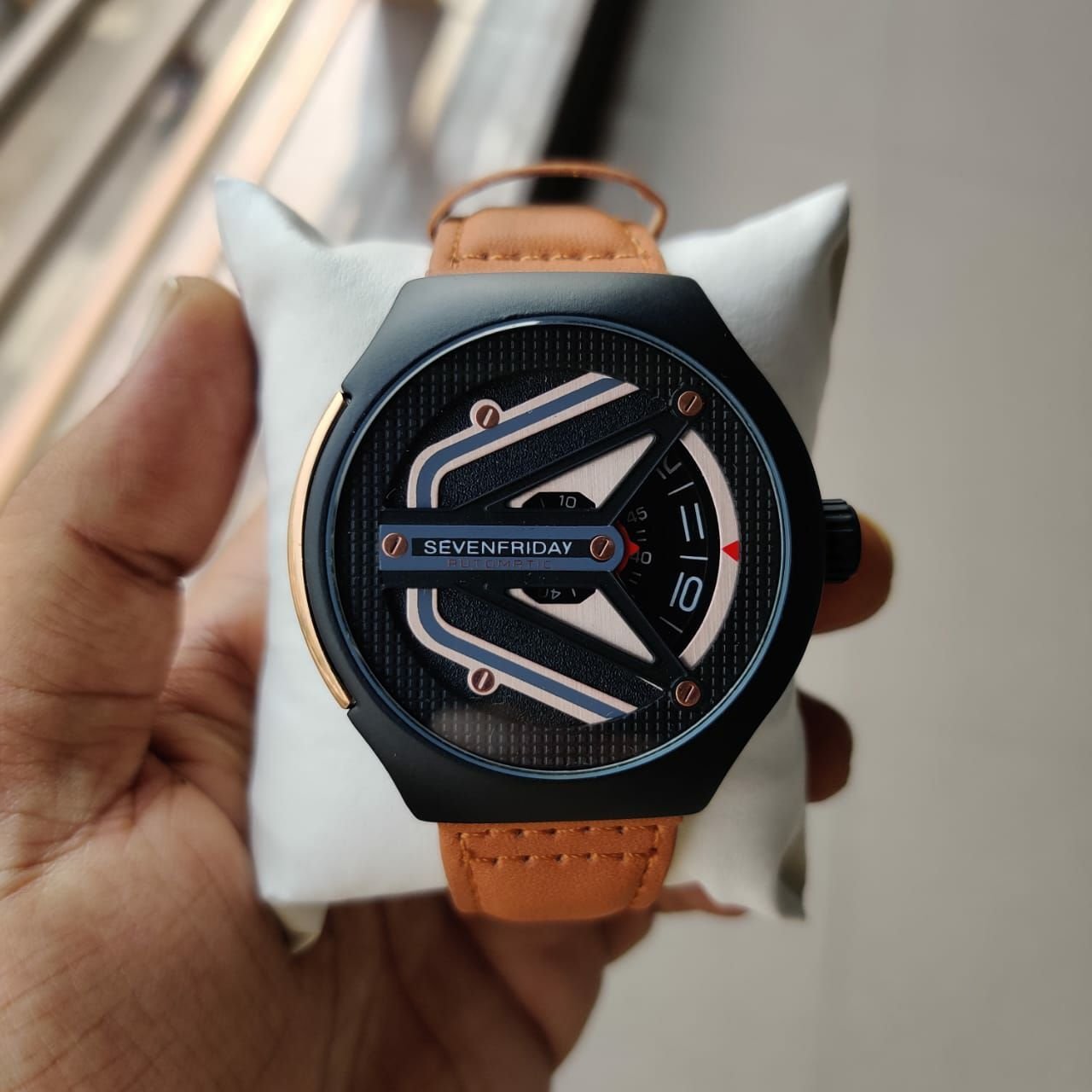 World Junctions Leather Analog Seven Friday Men's Watch