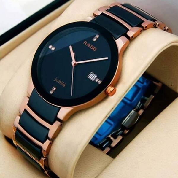 Stylish Black Gold Rado Watch