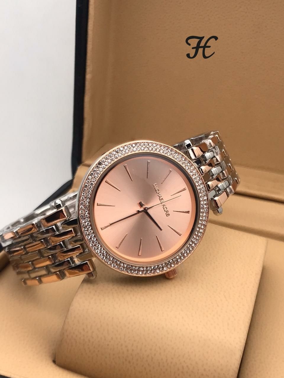 Michael Kors Diamond Studded Rose Gold Dial Women’s Watch