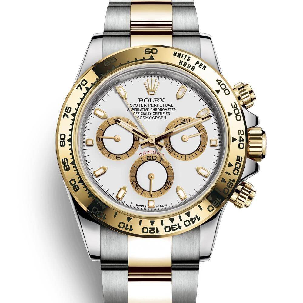 Rolex Daytona Silver And Gold Metal Strap Watch For Men