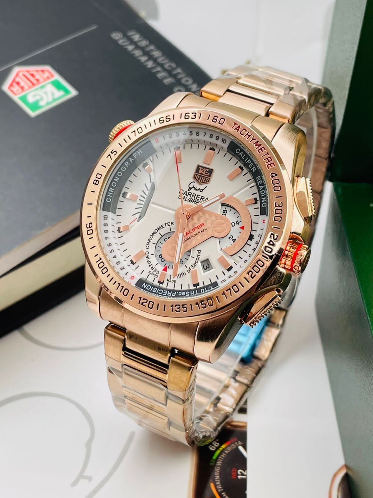 Branded Tag Heuer Chronograph White Dial Men's Watch