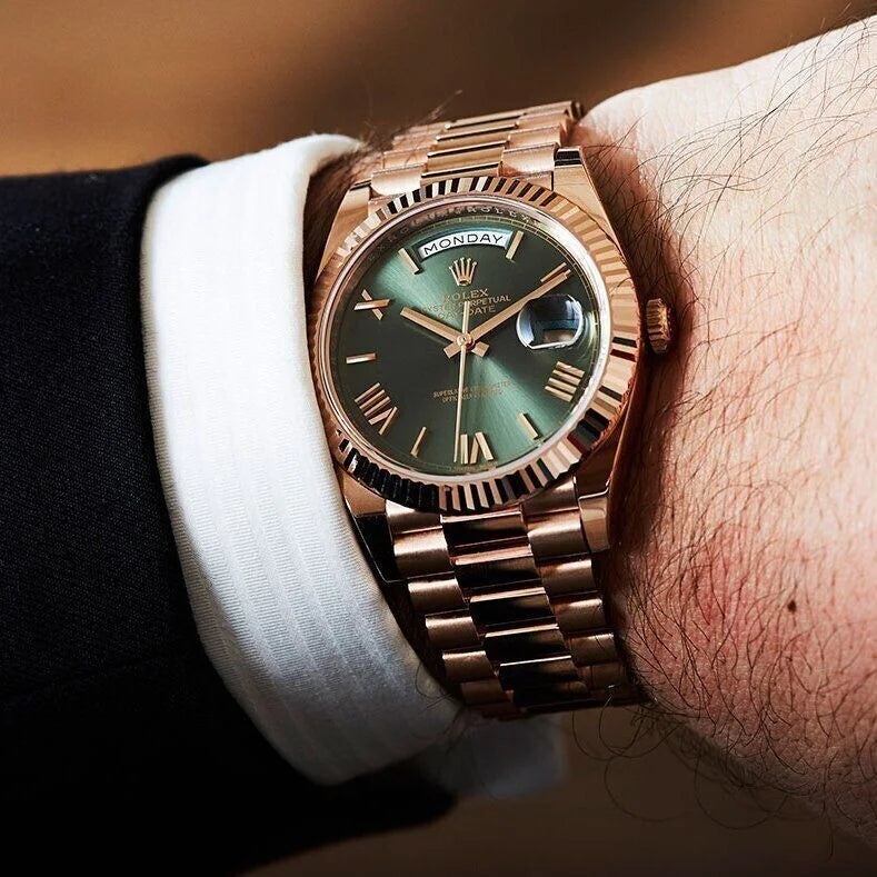 Branded Rolex Day-Date Oyster Green Watch For Men