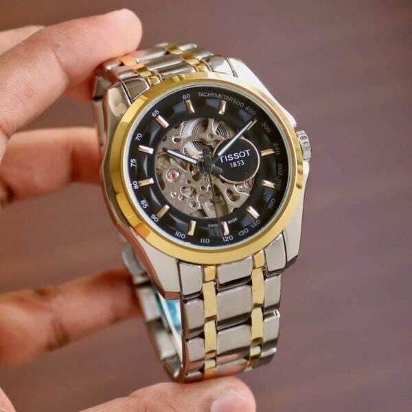 Silver Gold Belt Tissot Chronograph Men's Watch