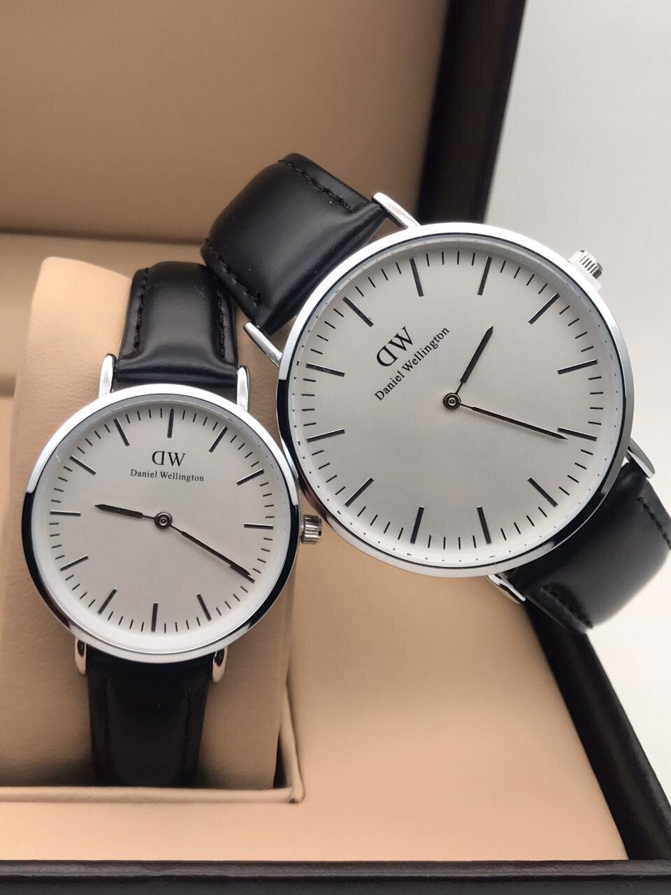 Luxury Daniel Wellington Gray Dial Leather Belt Couple Watch
