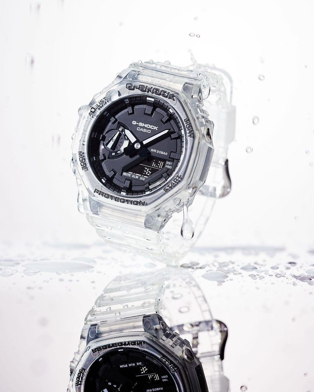Casio G - Shock GA 2100 Transparent  Digital & Analog Watch