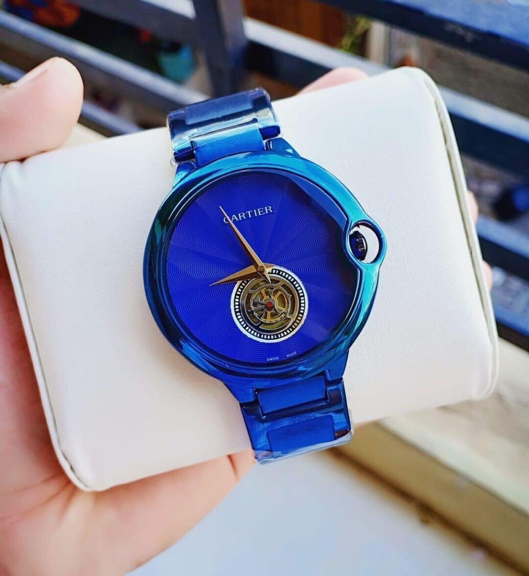 Cartier Chronograph Blue Dial Men's Premium Watch