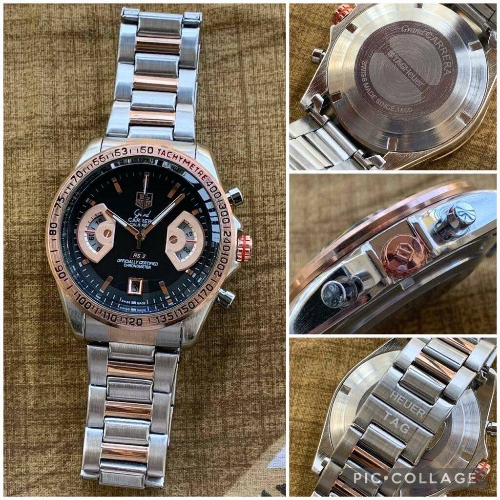 Marvellous Tag Heuer Diagno Black Chronograph Multi Dial Men's Watch