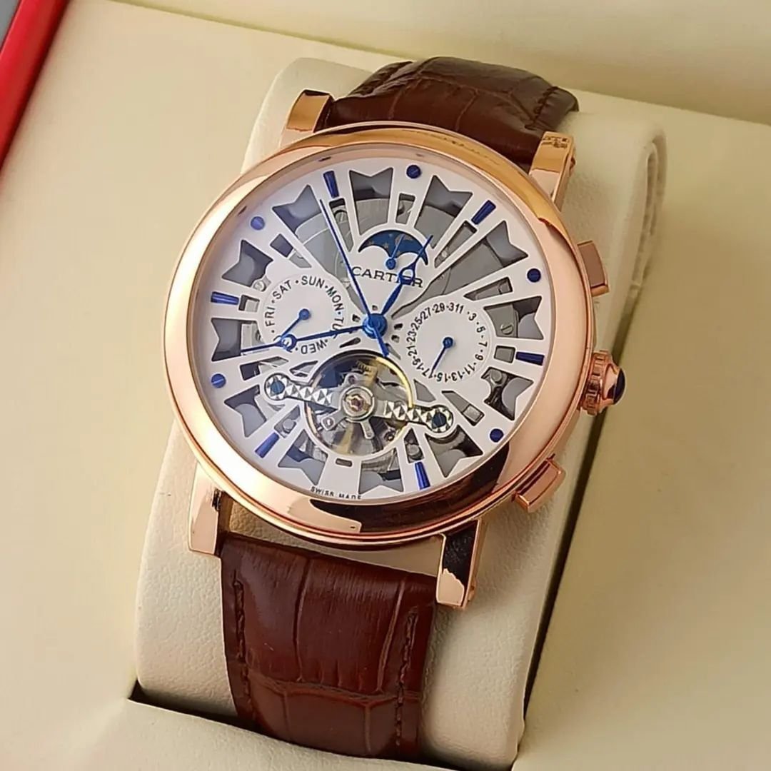 Cartier Chronograph White Dial Men's Watch- Best Casual Men's Watch