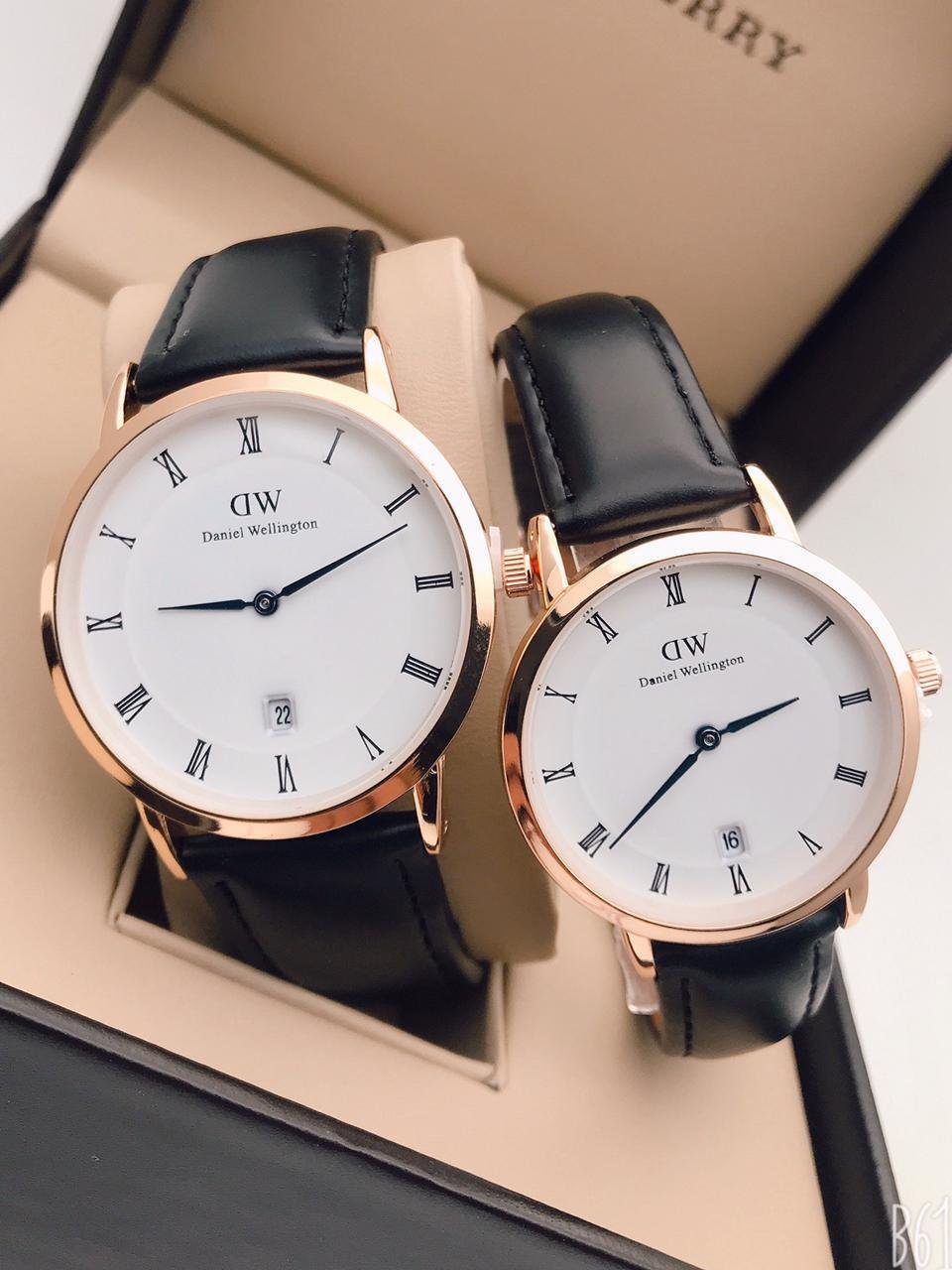 Branded Daniel Wellington White Dial New Leather Belt Couple Watch