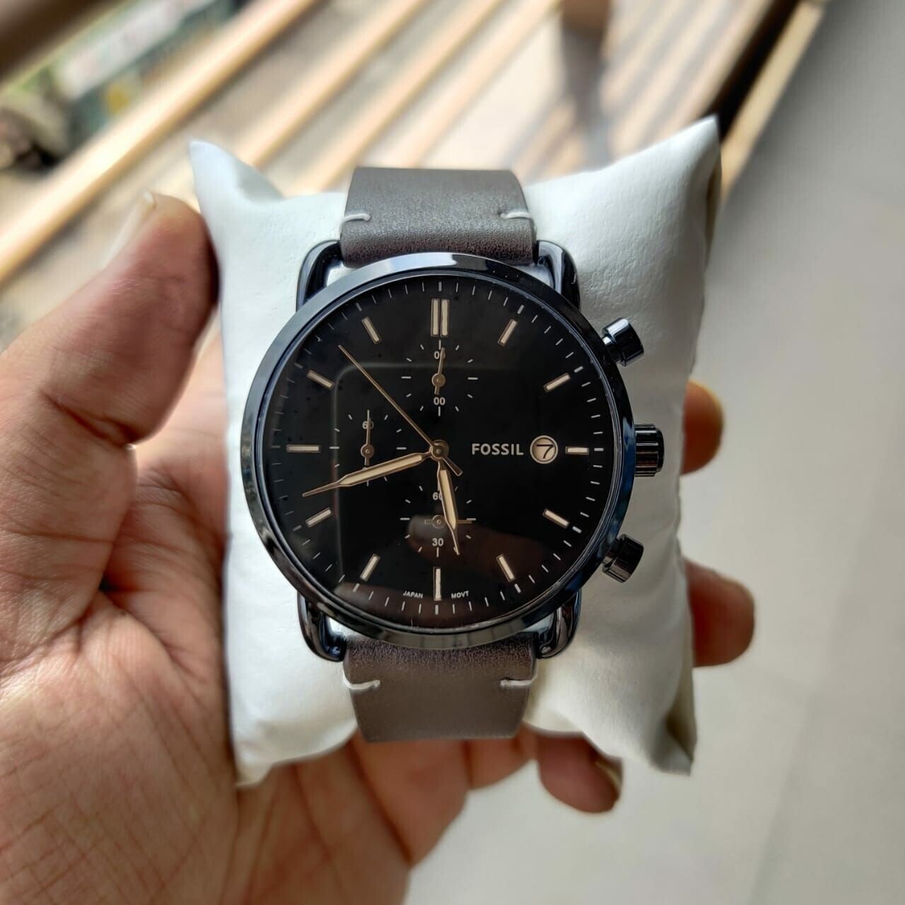 Fossil Brown Leather Belt Watch For Men