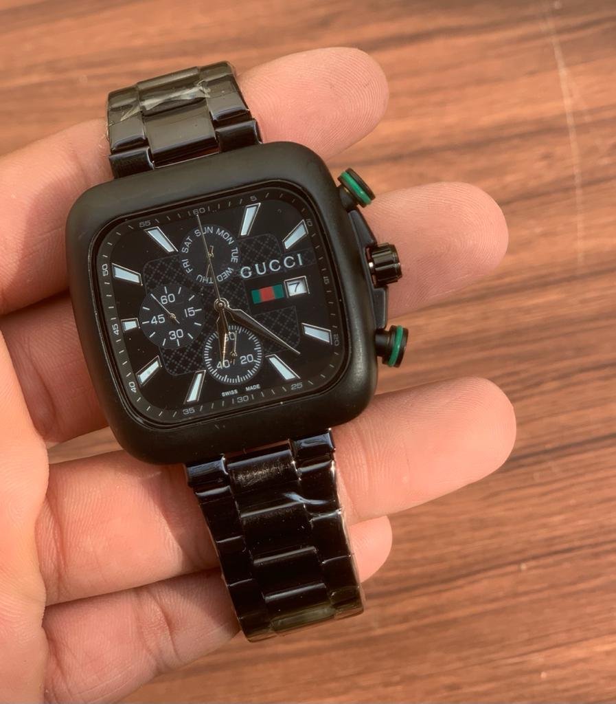 Metal Gucci Trending Luxury Men's Watch In Black