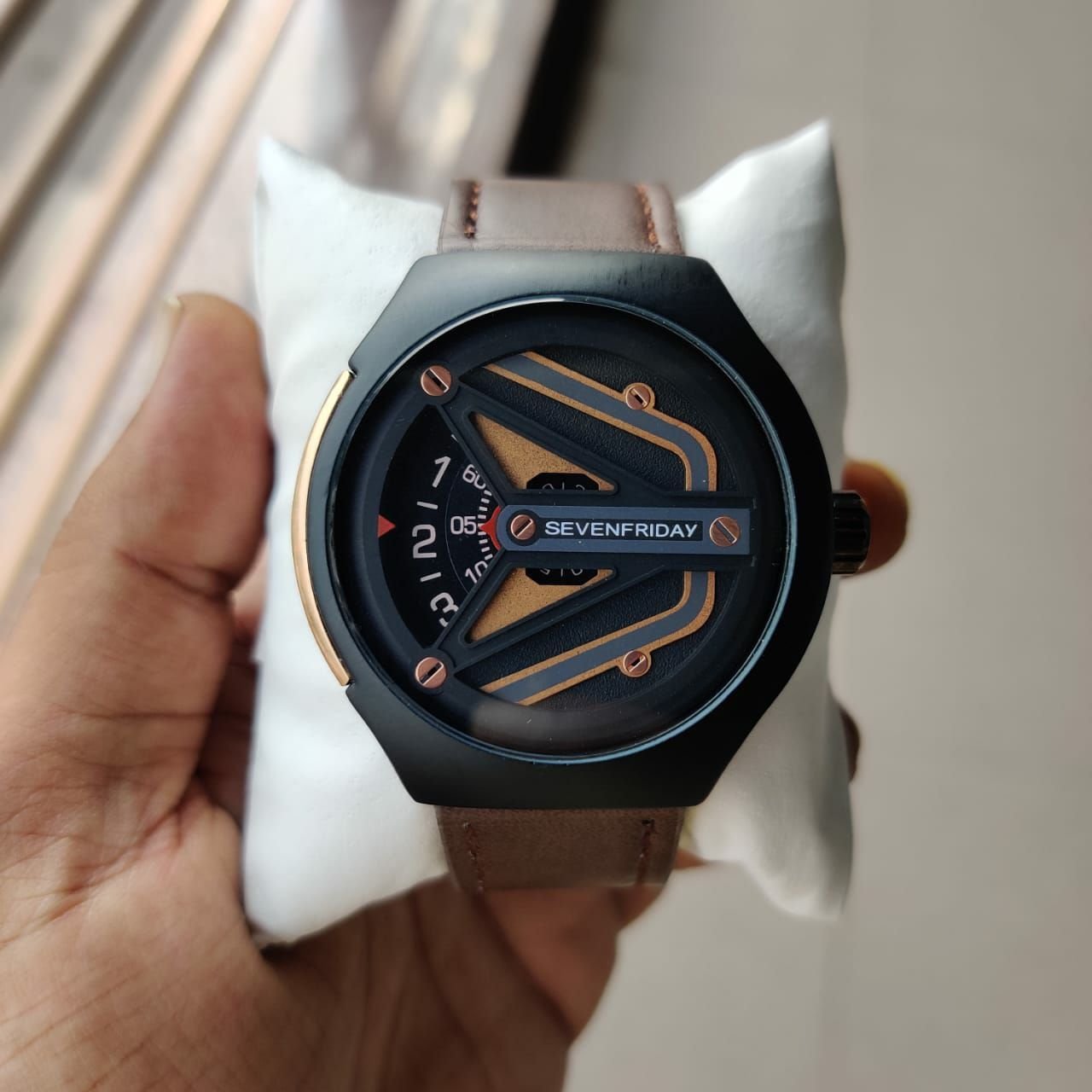 Sevenfriday Brown Leather Classic Men's Watch