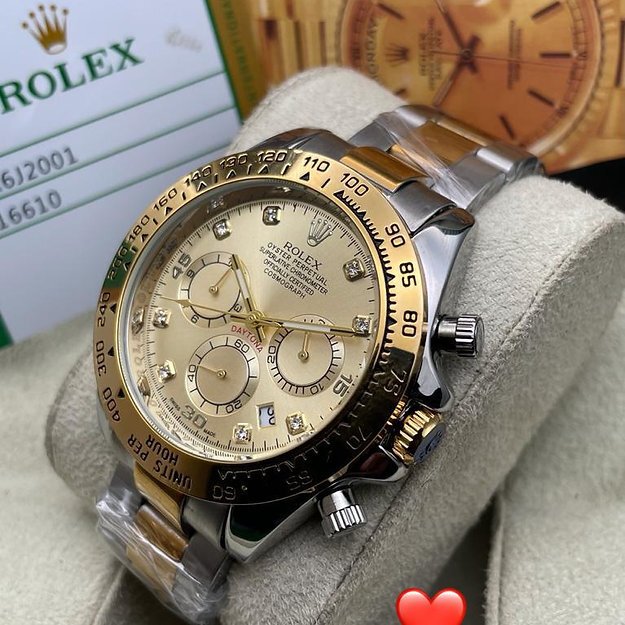Rolex Full Gold Dial Chronograph For Men's Watch