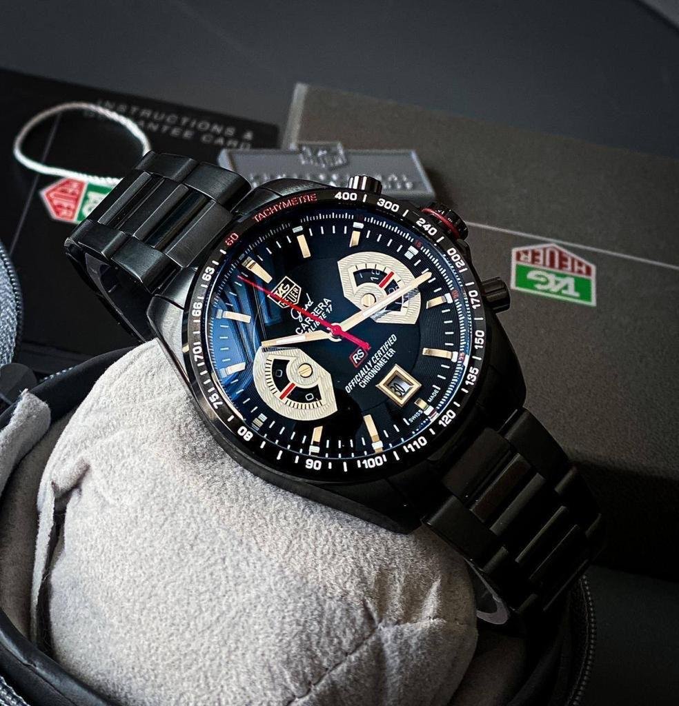 Royal Tag Heuer Diagno Black Chronograph Multi Dial Metal Men's Watch For Gift