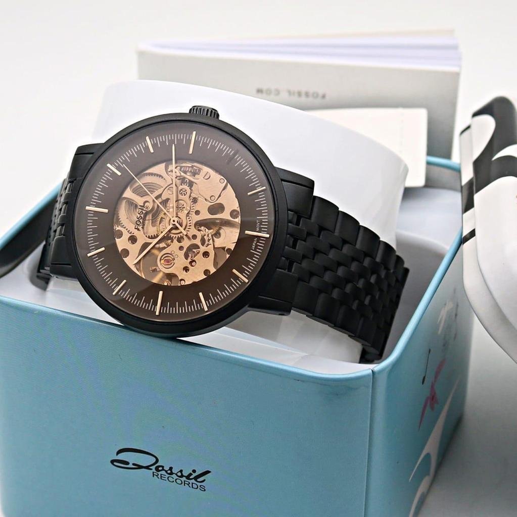 Fossil Premium Black Dial Automatic Metal Strap Men’s Watch