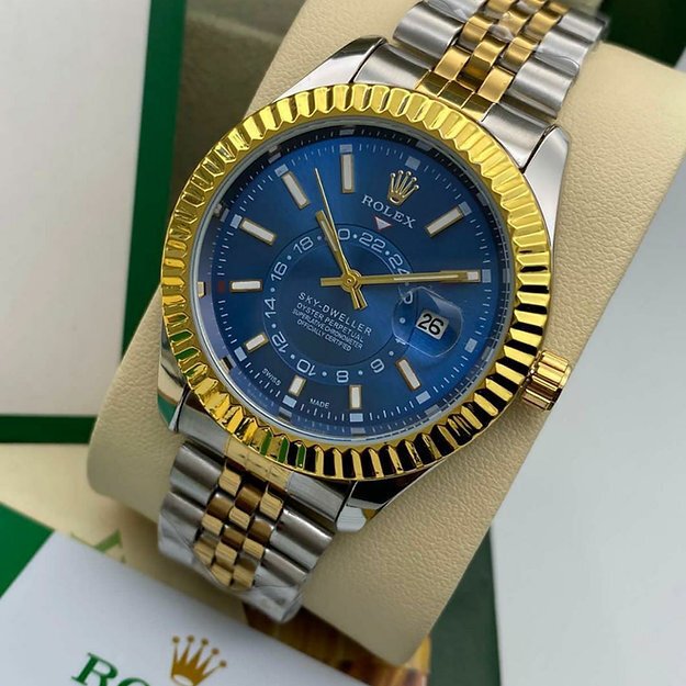 Rolex Blue Dial Metal Belt For Men's watch