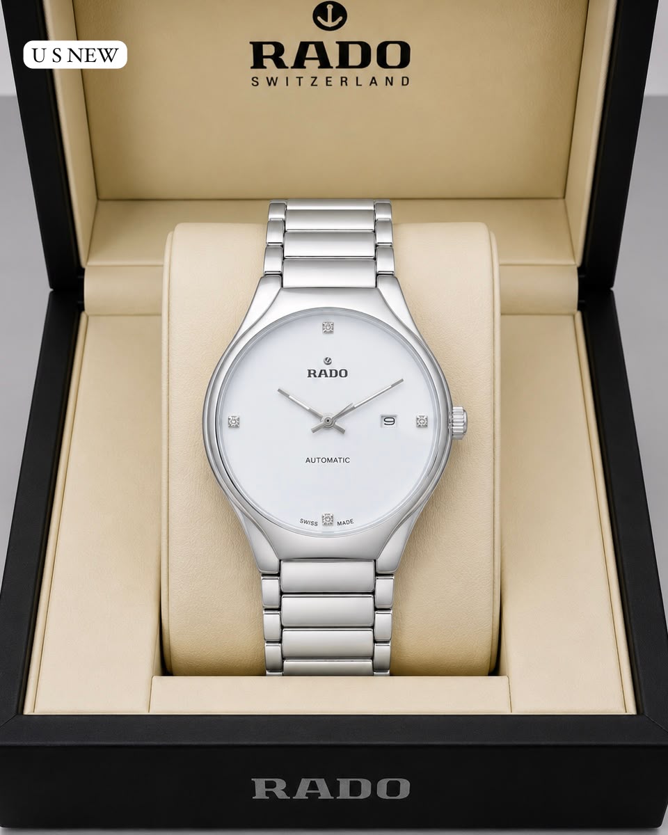Round Luxury Premium Rado Silver & White Jubile Watch