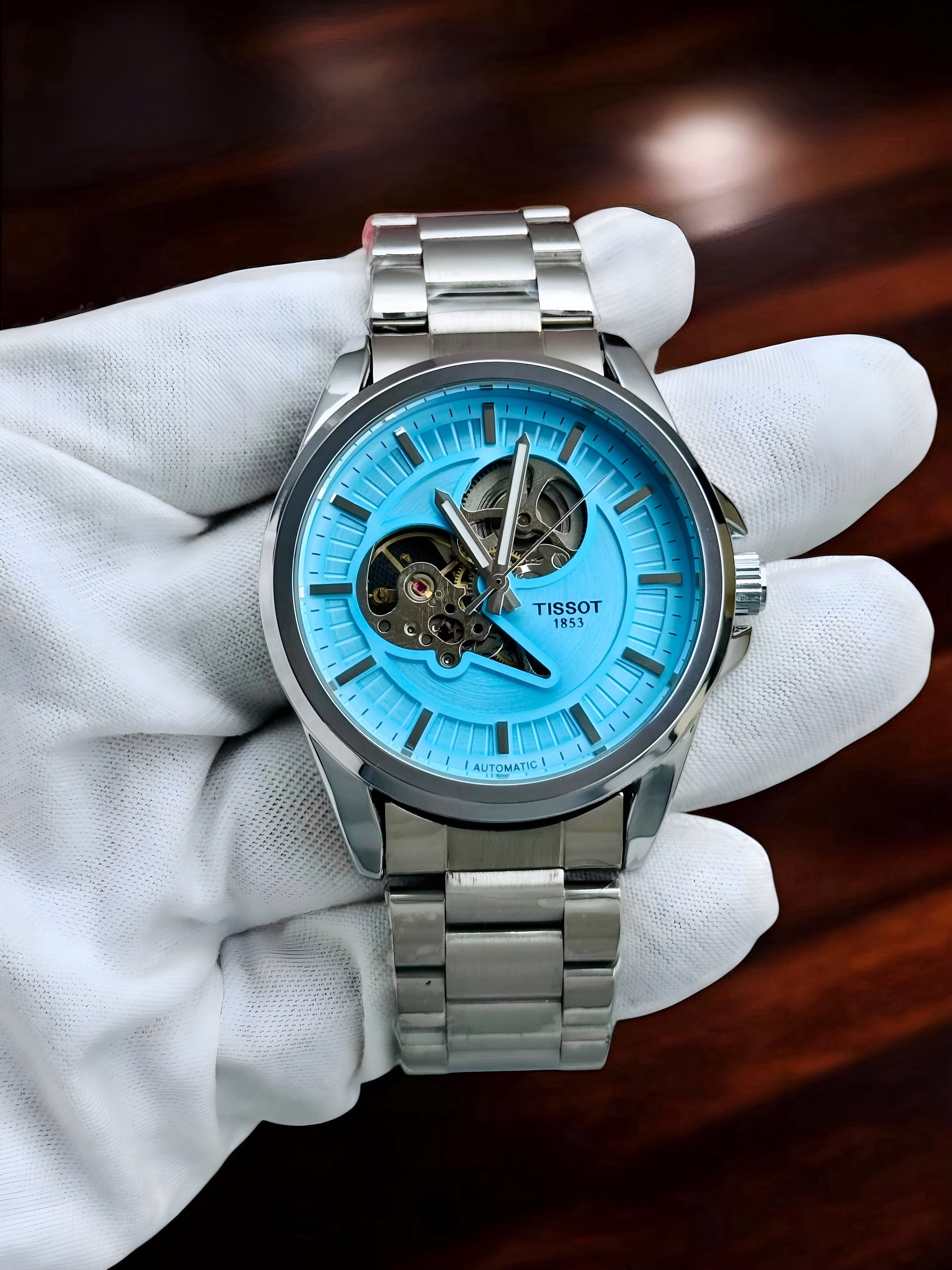 Tissot Men's Automatic Sky silver Skeleton Watch
