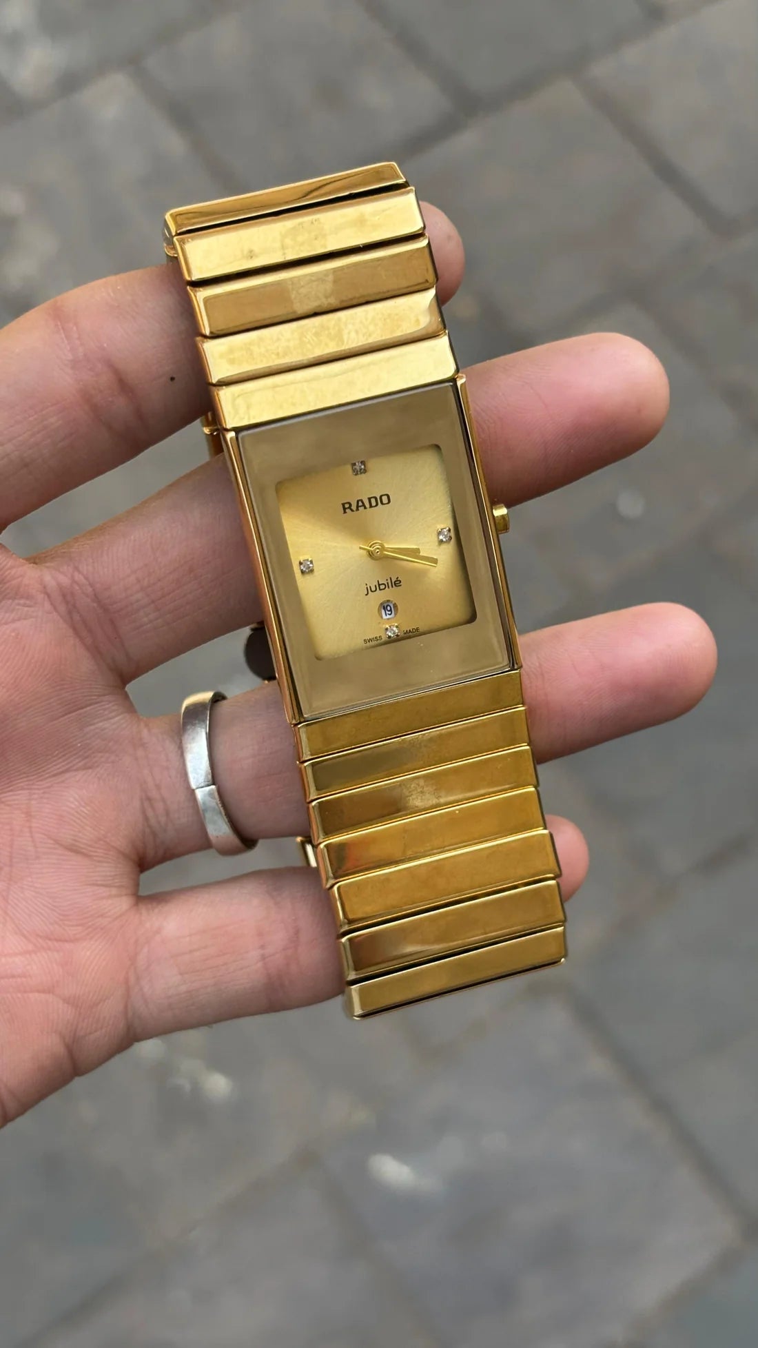 Rado Jubile Gold Dial Ceramic Watch For Men