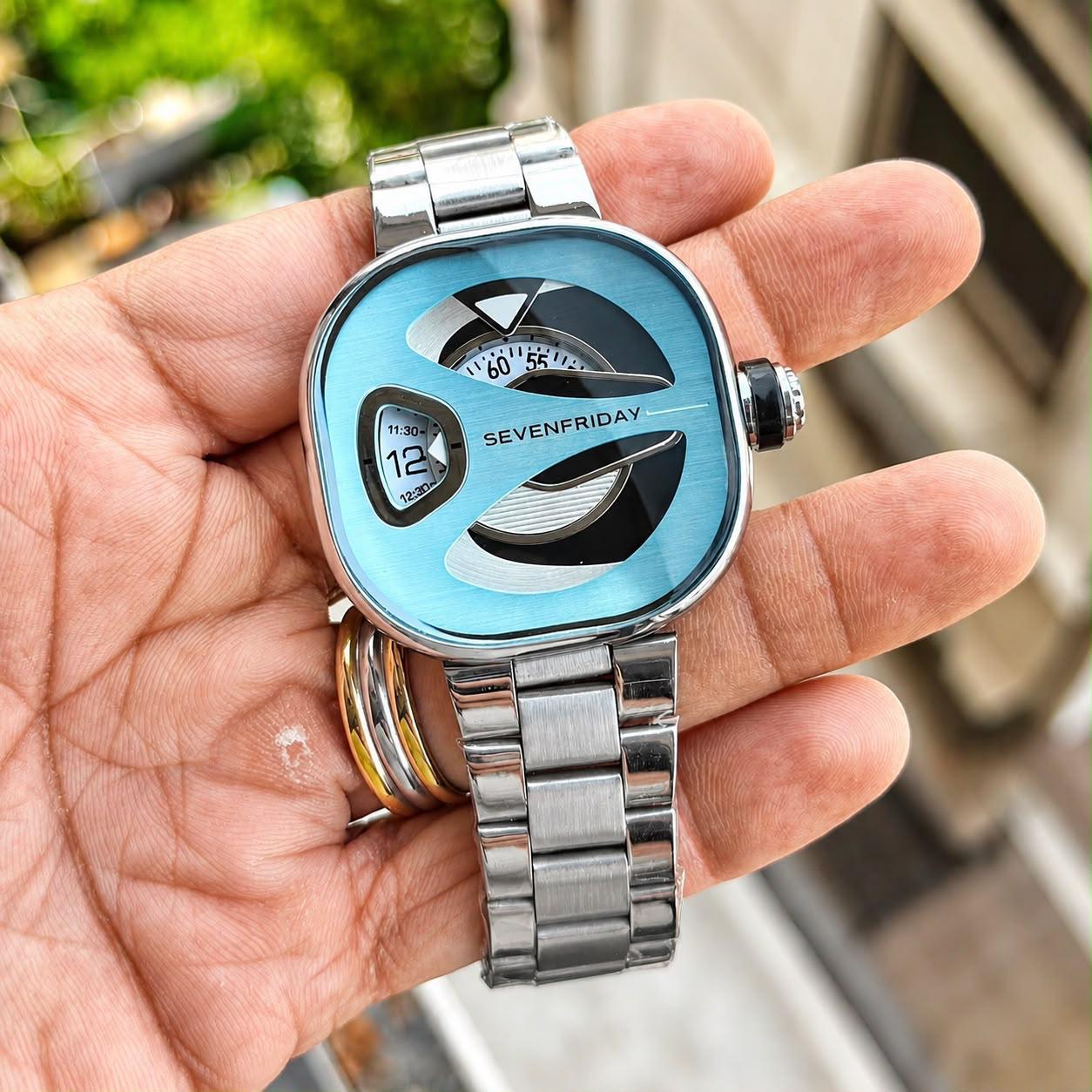 Seven Friday Silver Sky Blue Men's Watch
