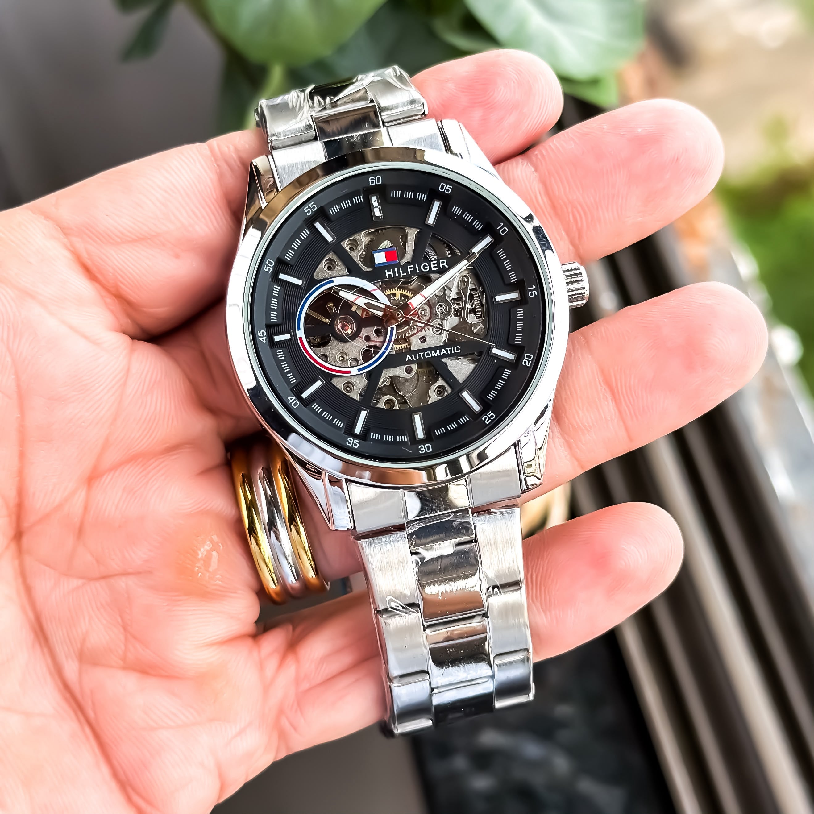 Tommy Hilfiger Automatic Black Silver Men's Watch