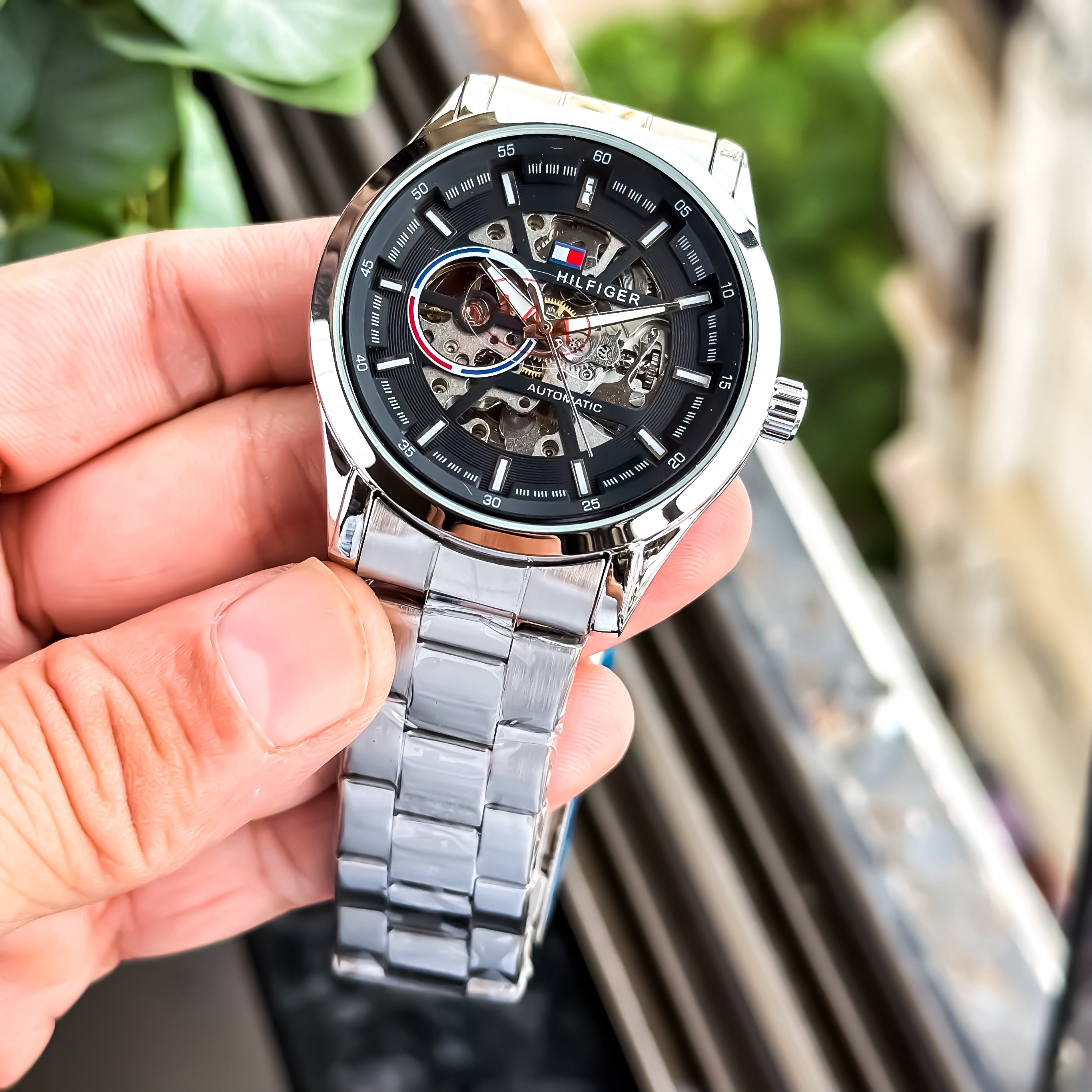 Tommy Hilfiger Automatic Black Silver Men's Watch