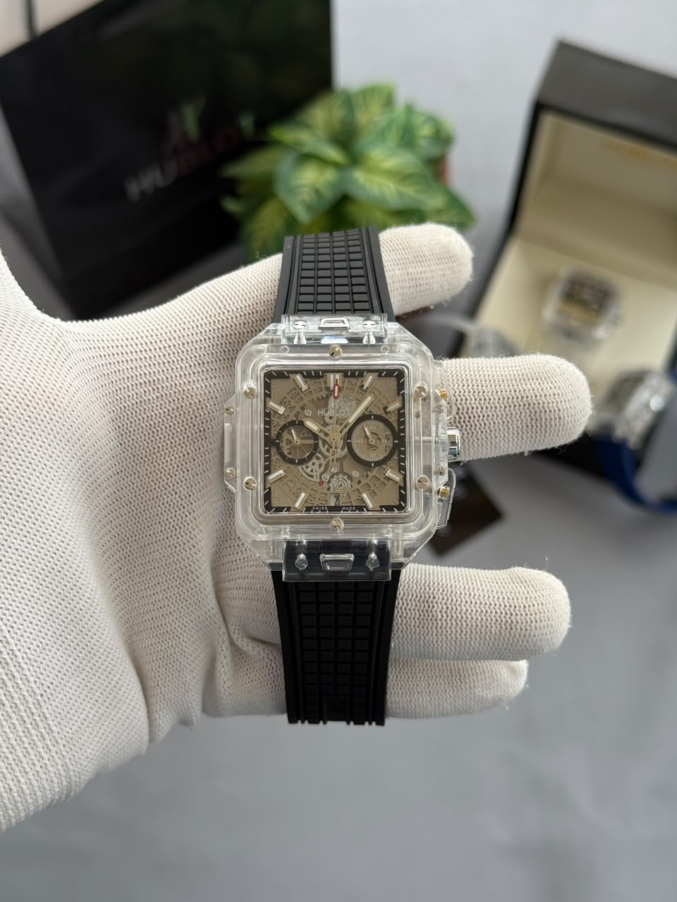 Hublot Bigbang Unico Square Transparent All Working Men's Watch