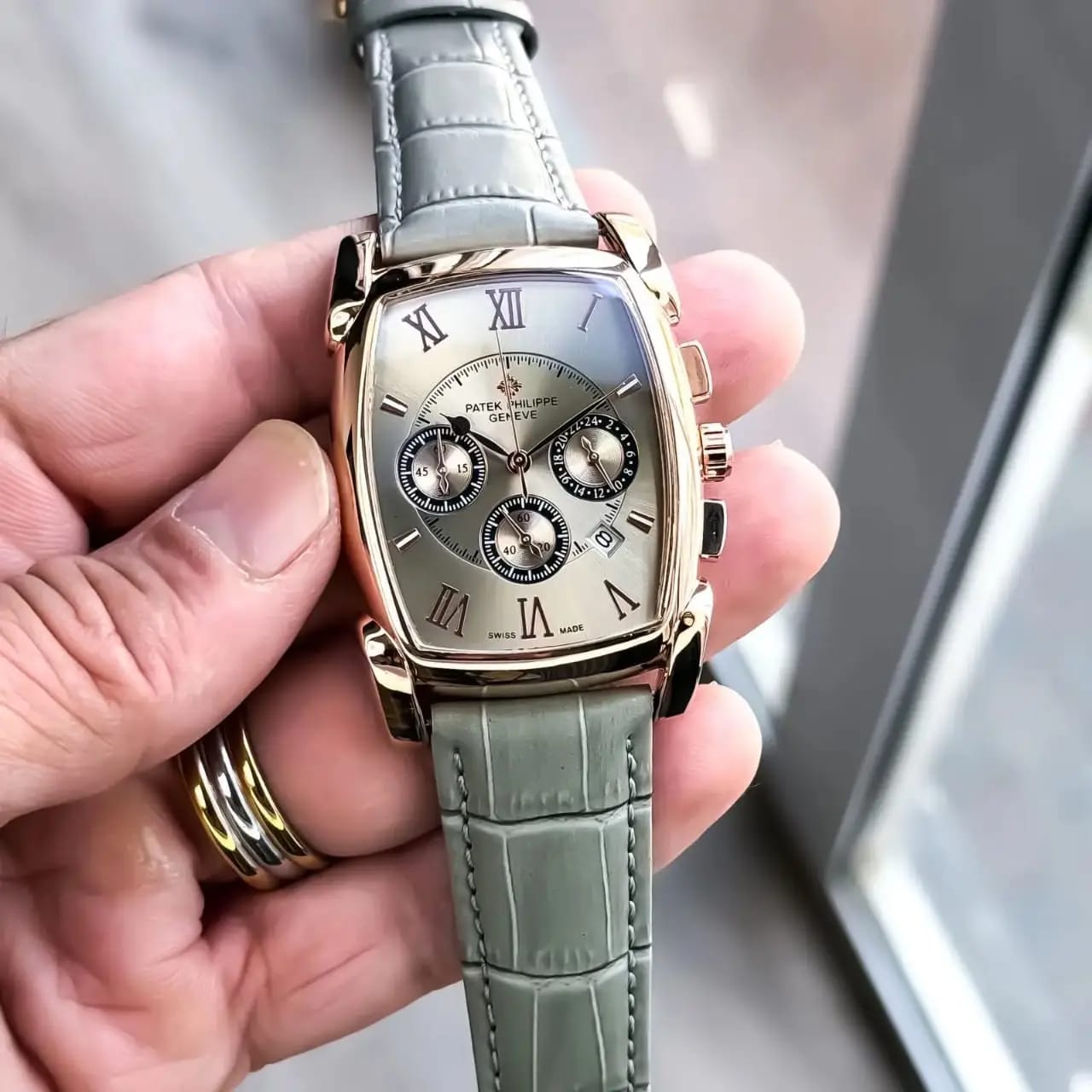 Patek Phillipe Rose Gold Dial Men's Watch