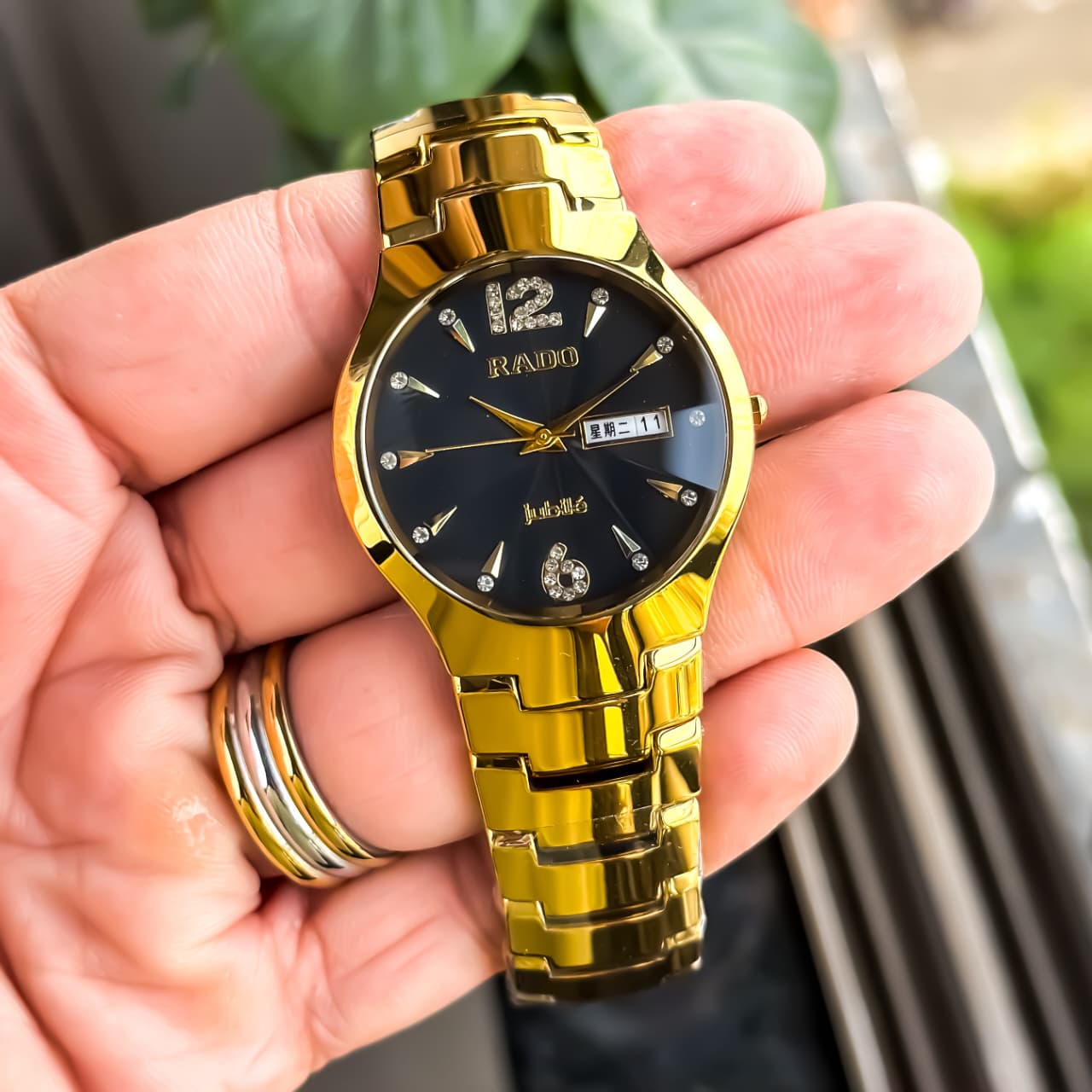 Rado Ceramic Full Gold  Black Dial Metal Men's Watch