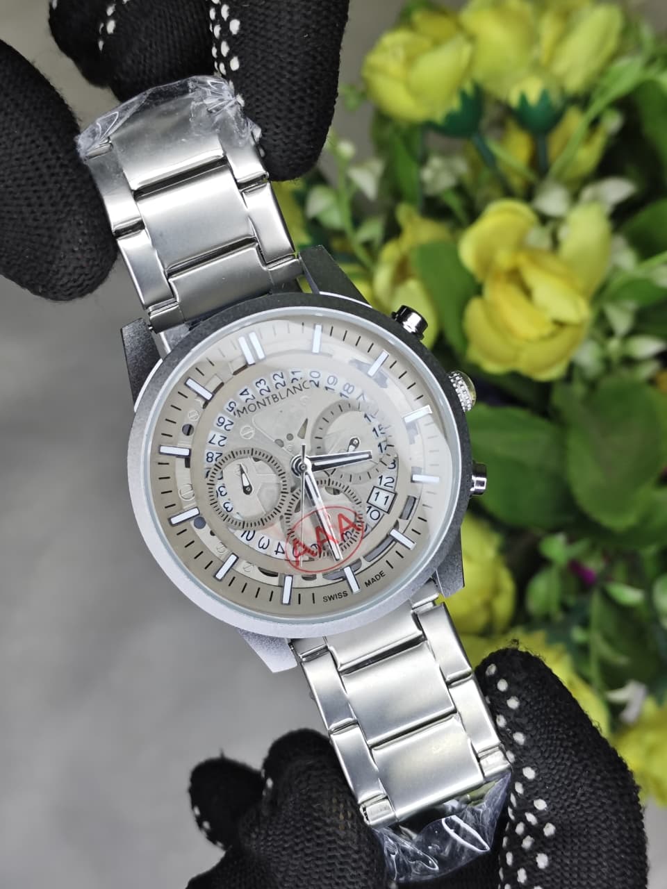 Mont Blanc Silver Grey Dial Men's Watch