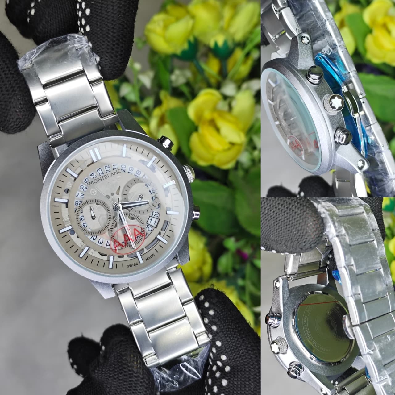 Mont Blanc Silver Grey Dial Men's Watch