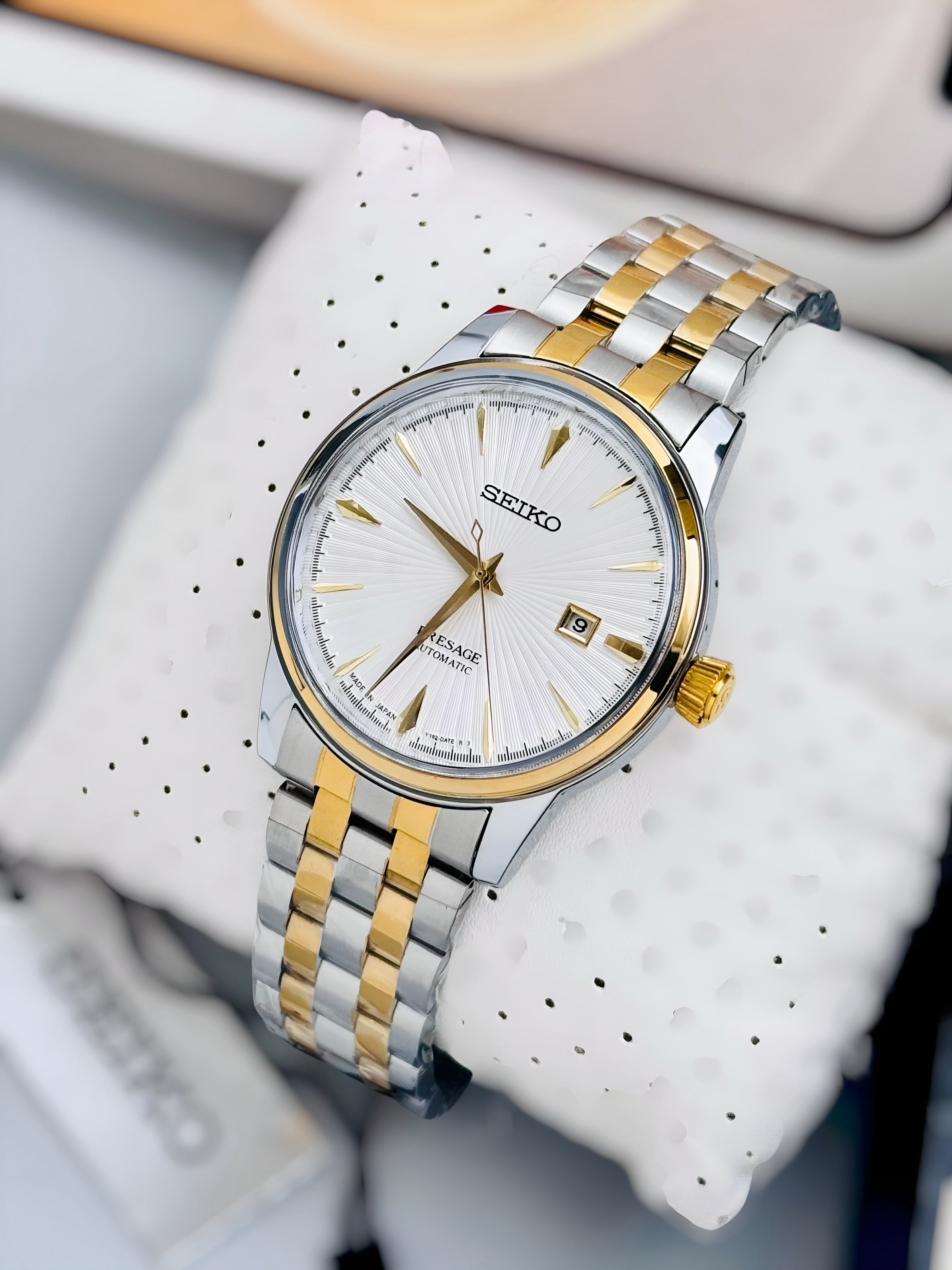Seiko Automatic White Dial Two Tone Men's Watch