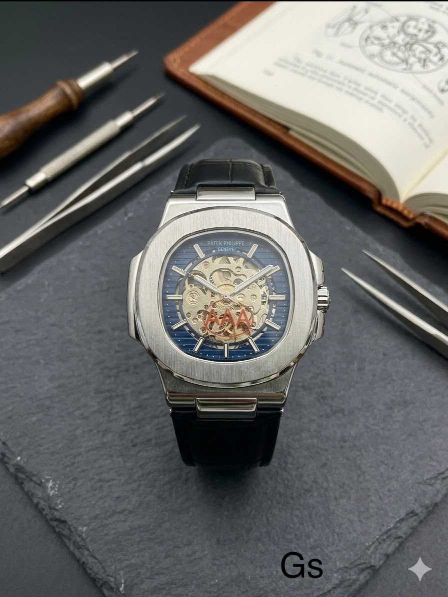 Patek Philippe Nautilus Skeleton Blue with Silver Edition Automatic Men's Watch