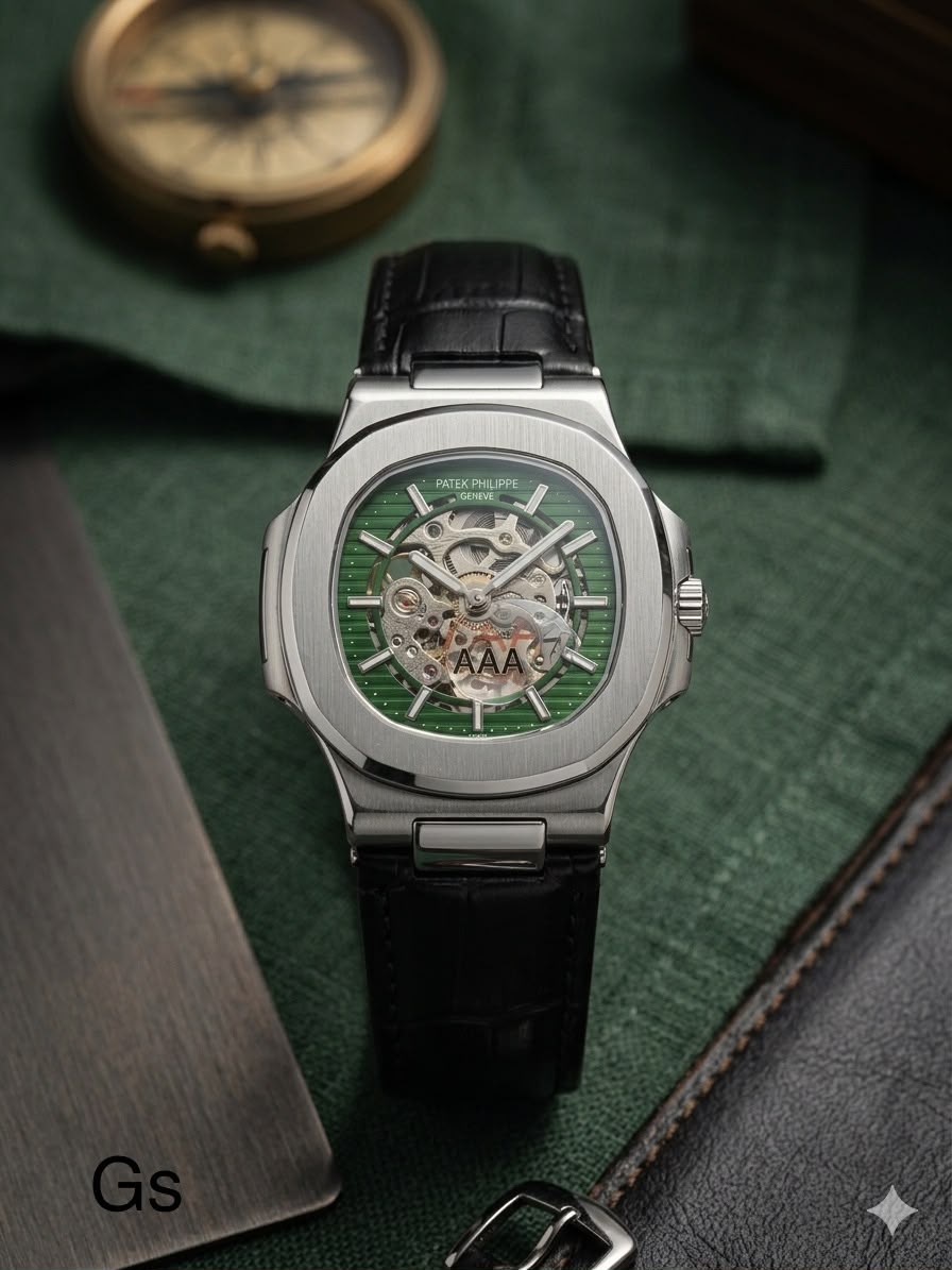 Patek Philippe Nautilus Skeleton Green Dial Automatic Men's Watch