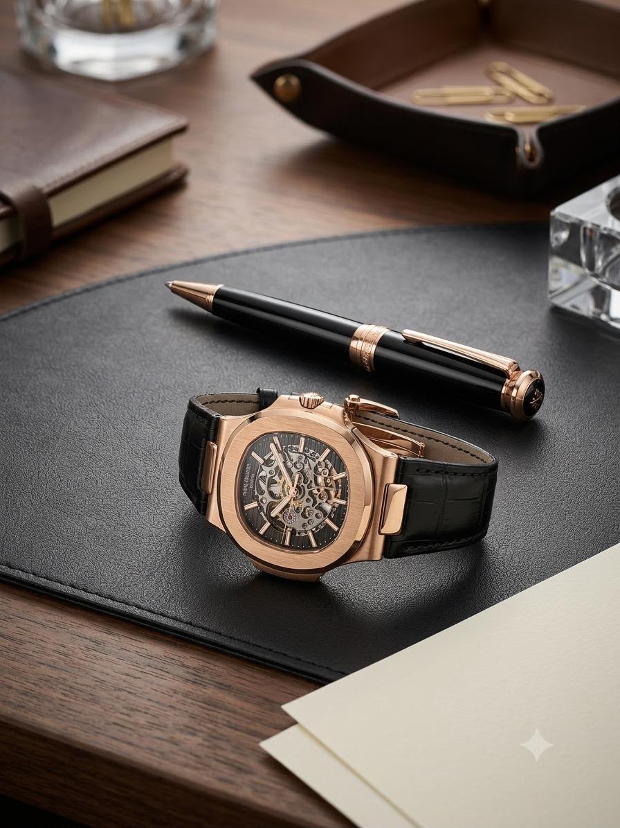 Patek Philippe Nautilus Skeleton Black Dial Automatic Men's Watch