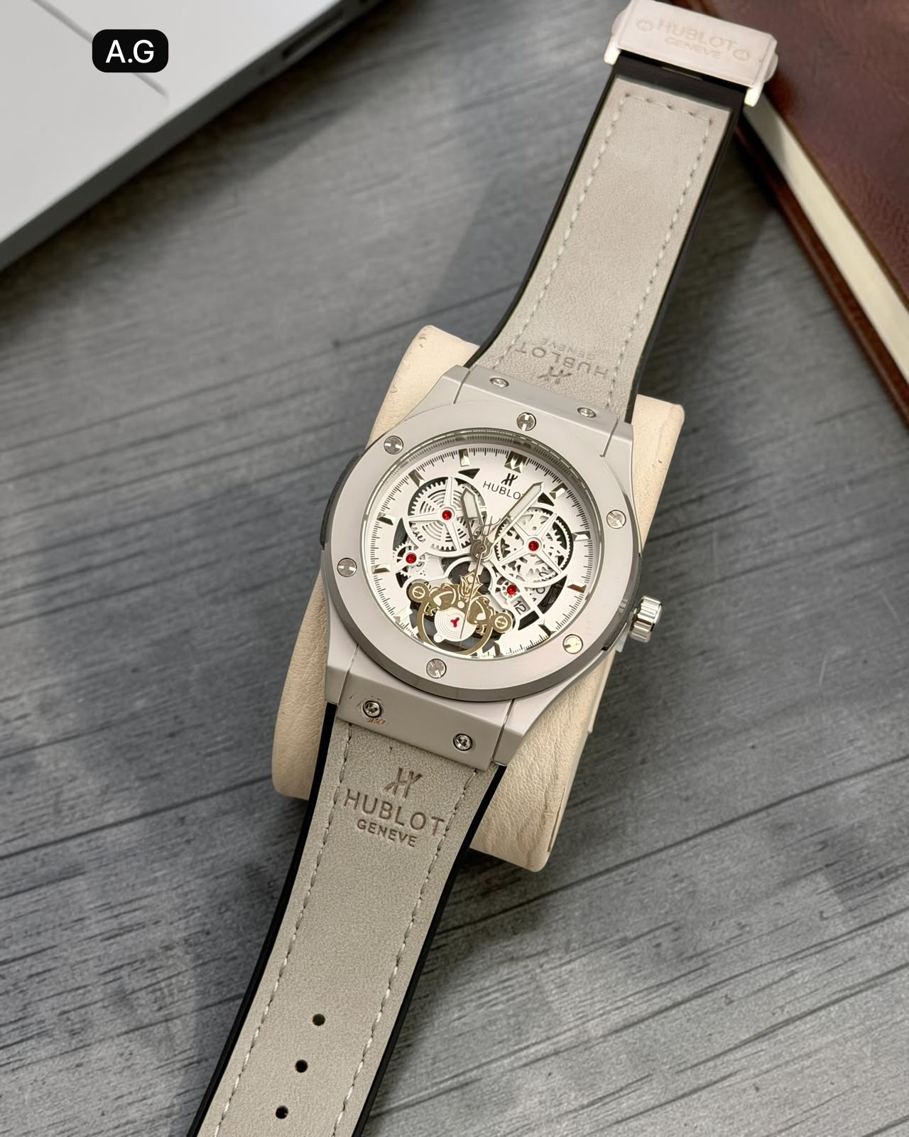 Hublot Big Bang Style White Skeleton Leather Watch