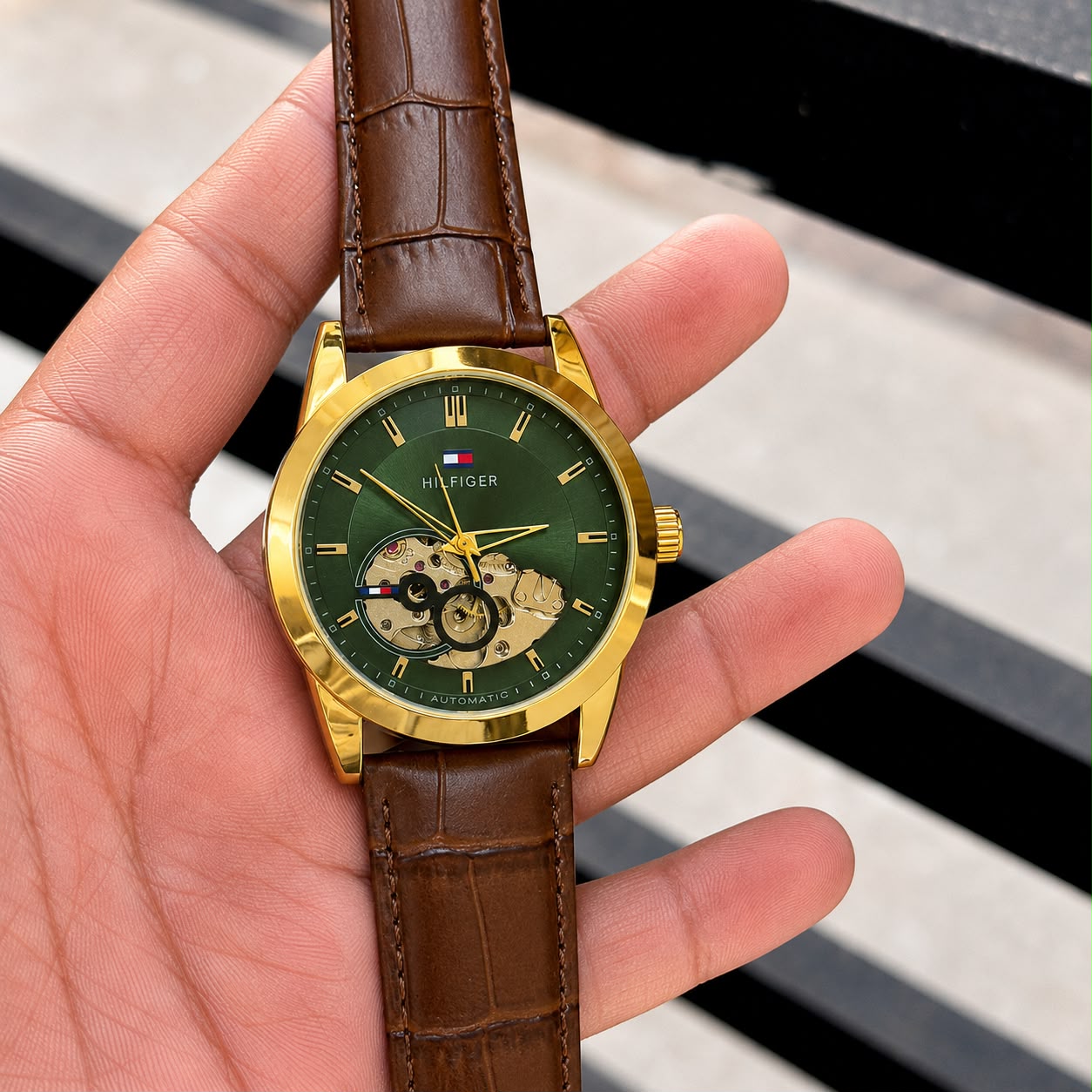 Tommy Hilfiger Green Dial Automatic Watch