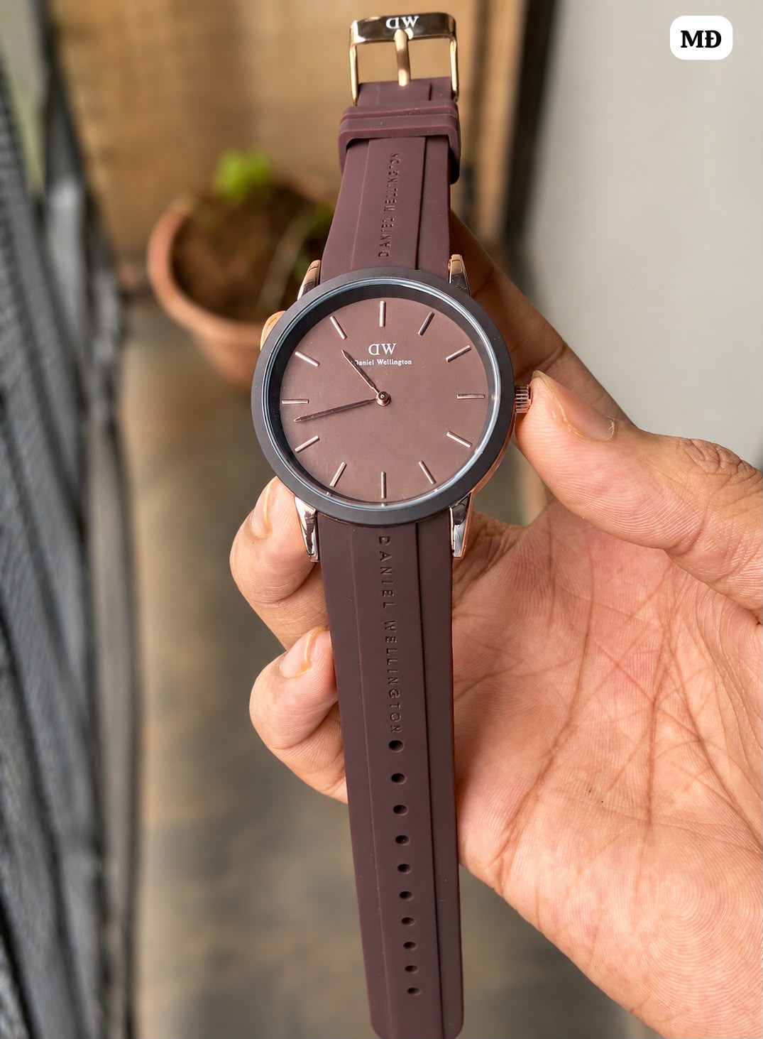 Daniel Wellington Brown Silicone Strap Sporty Look Men's Watch