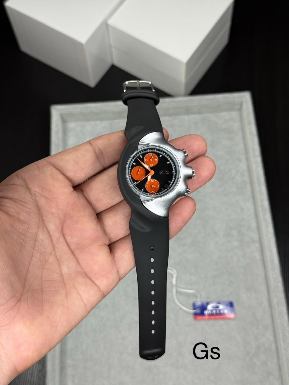 Oakley Detonator Style Black & Orange Chronograph  Sport Design Watch