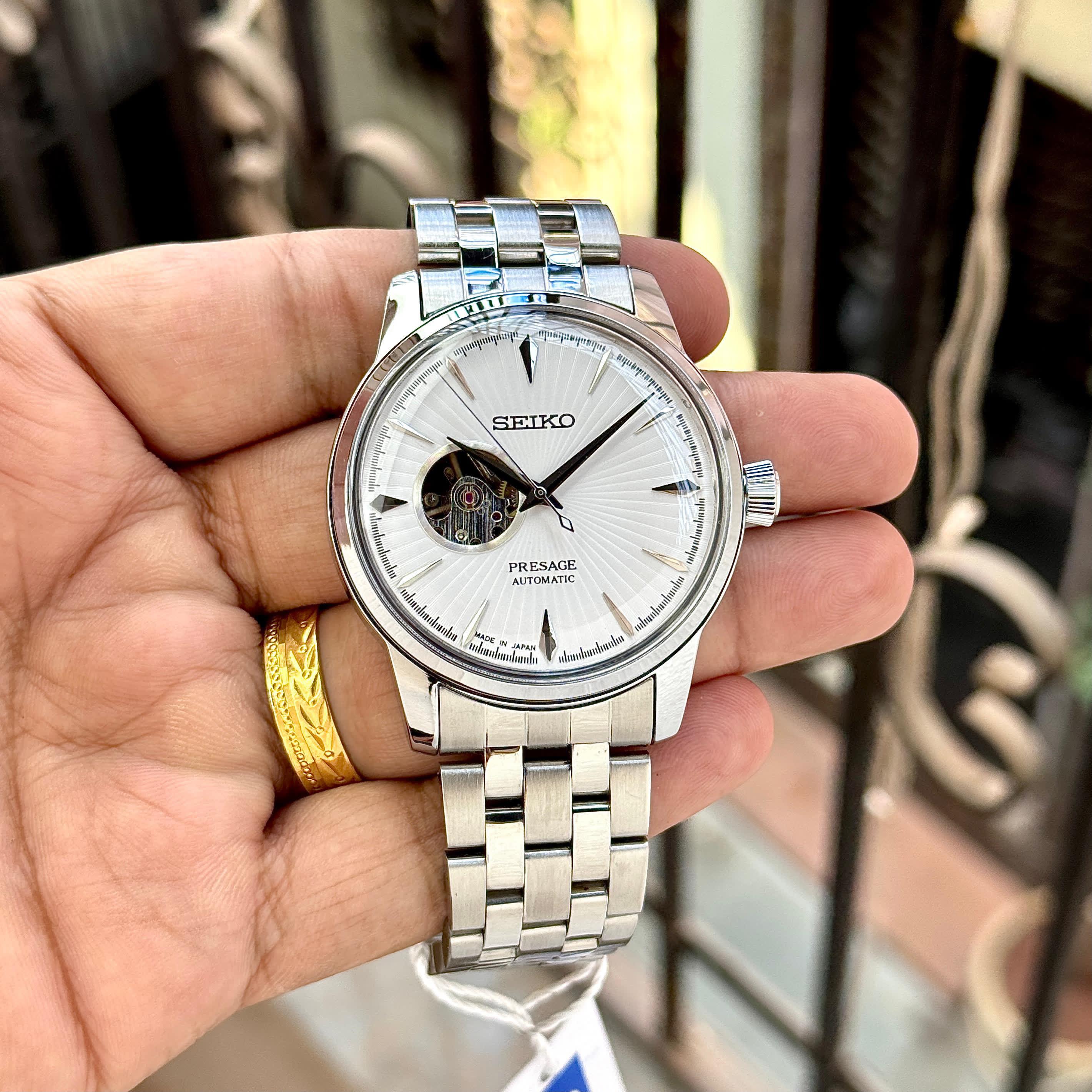 Seiko Presage Automatic Silver White Men's Watch