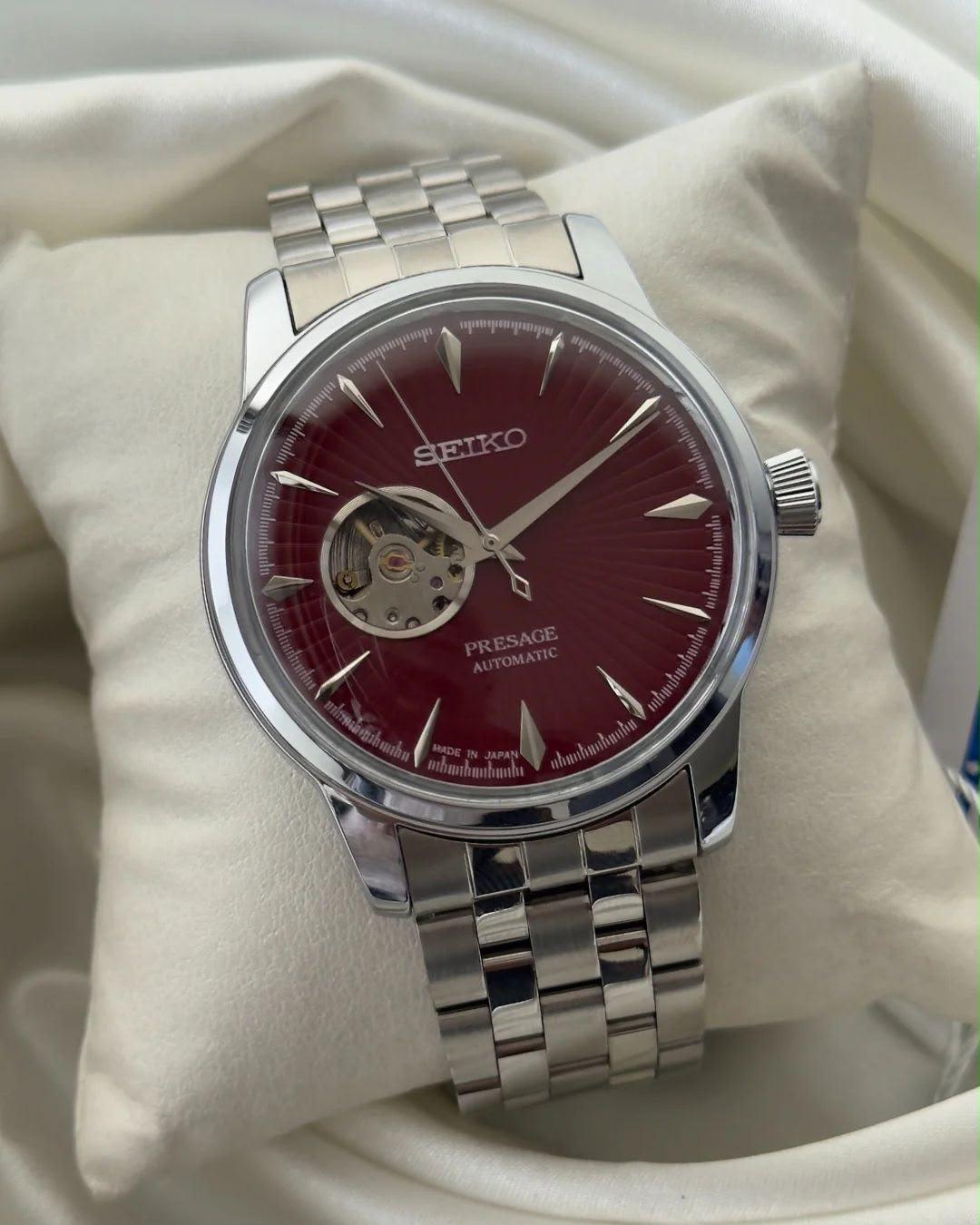 Seiko Presage Automatic Silver Magenta Men's Watch