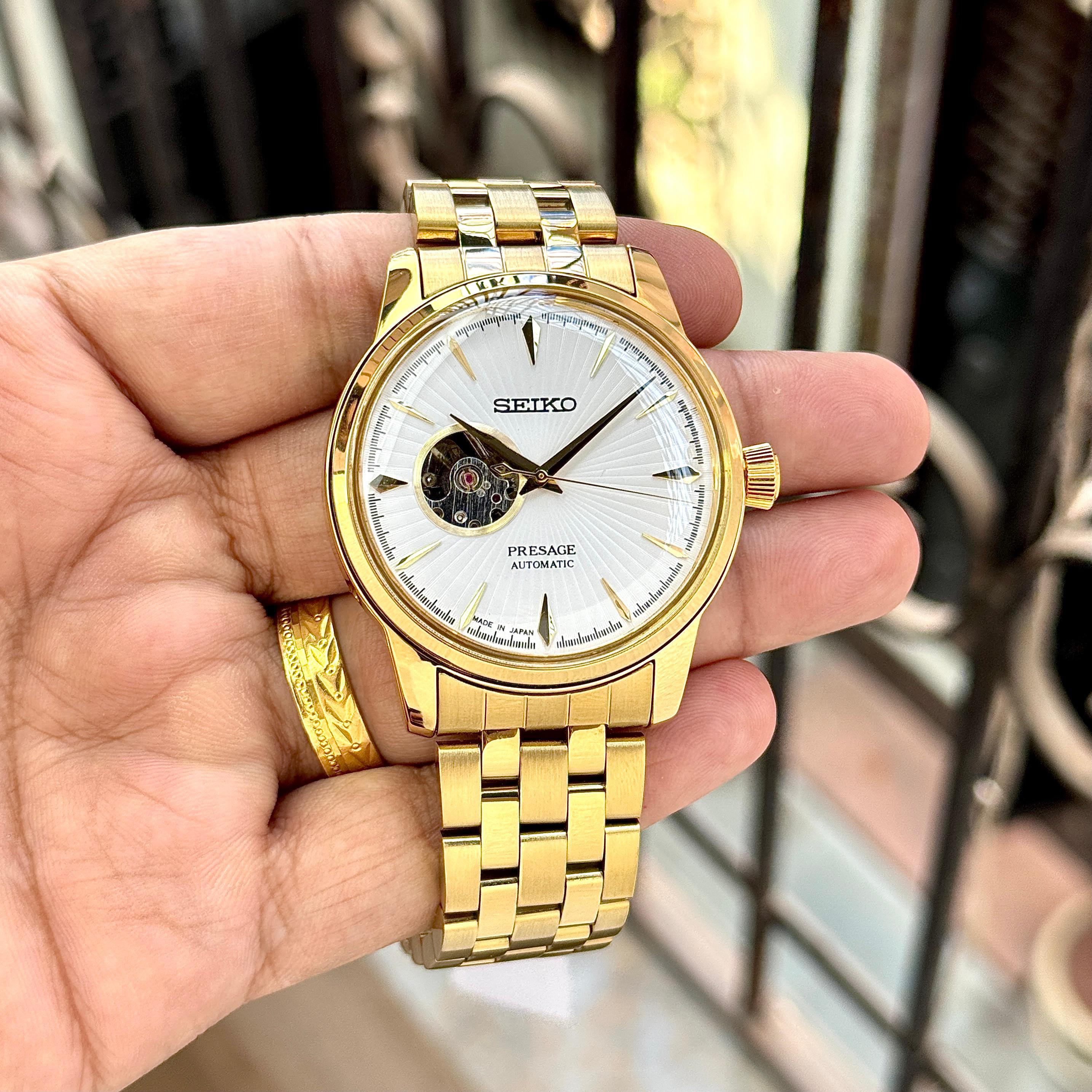 Seiko Presage Automatic White Gold Men's Watch