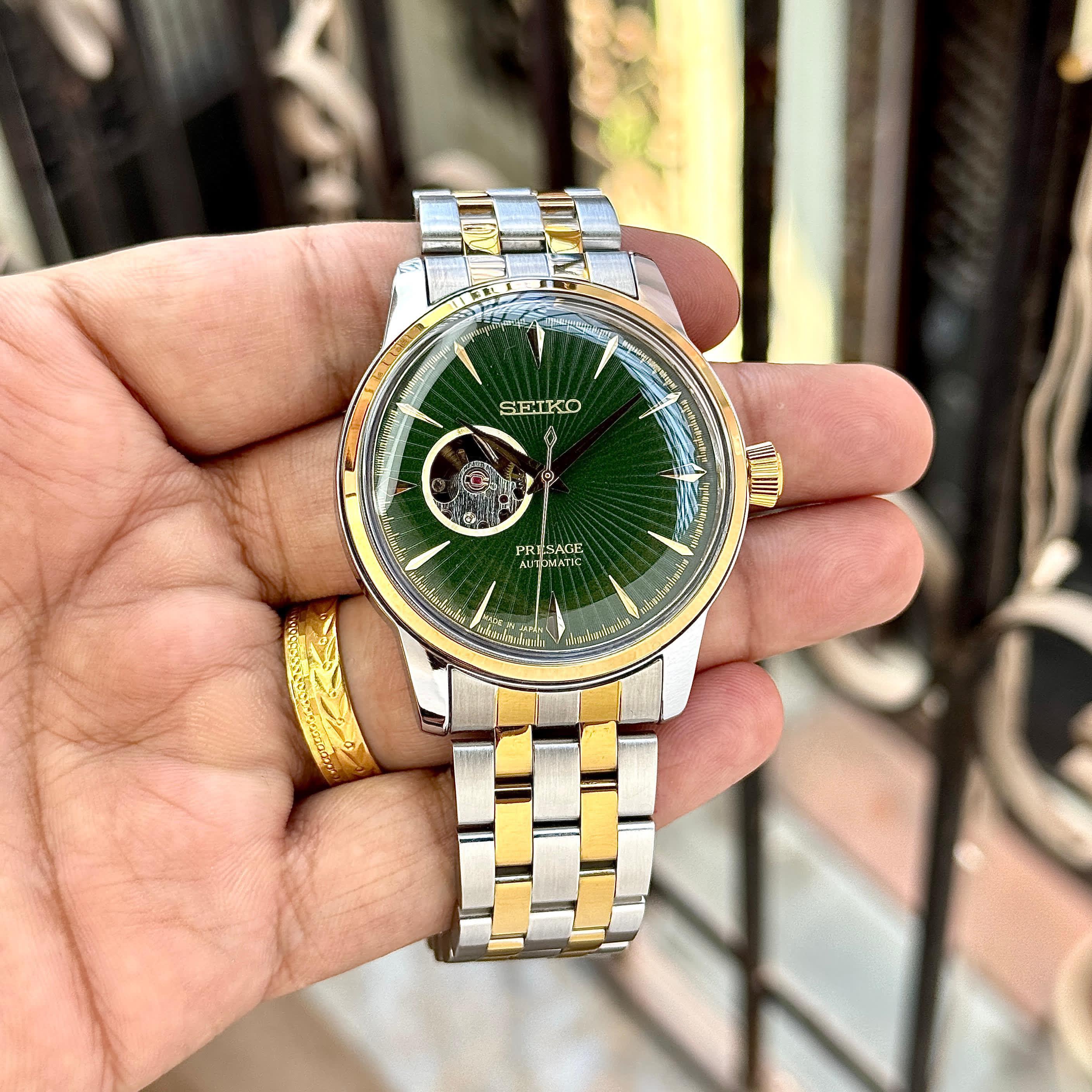 Seiko Presage Automatic Two Tone Green Men's Watch
