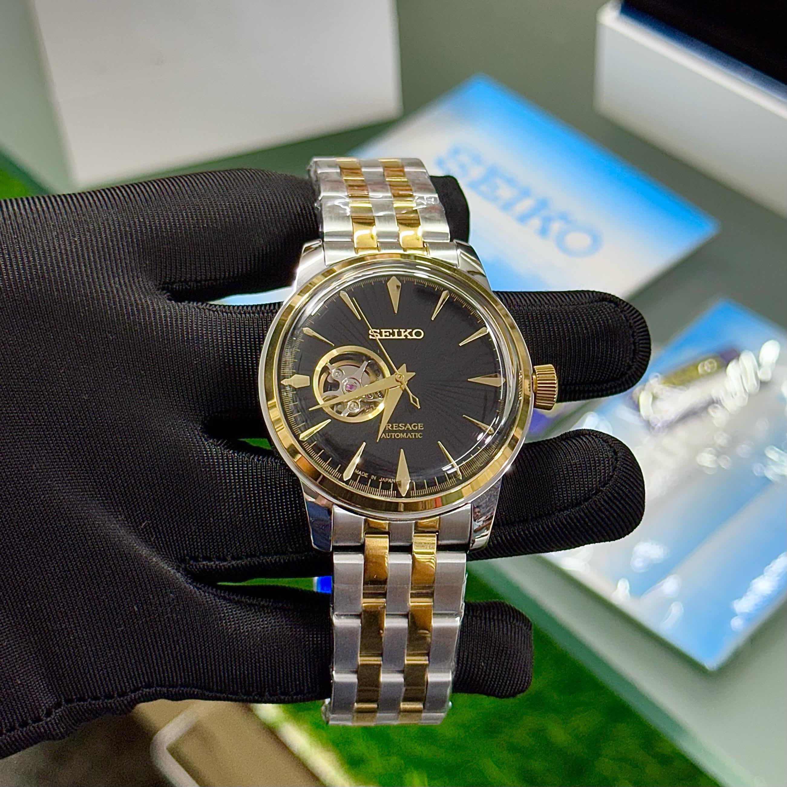 Seiko Presage Automatic Two Tone Black Men's Watch