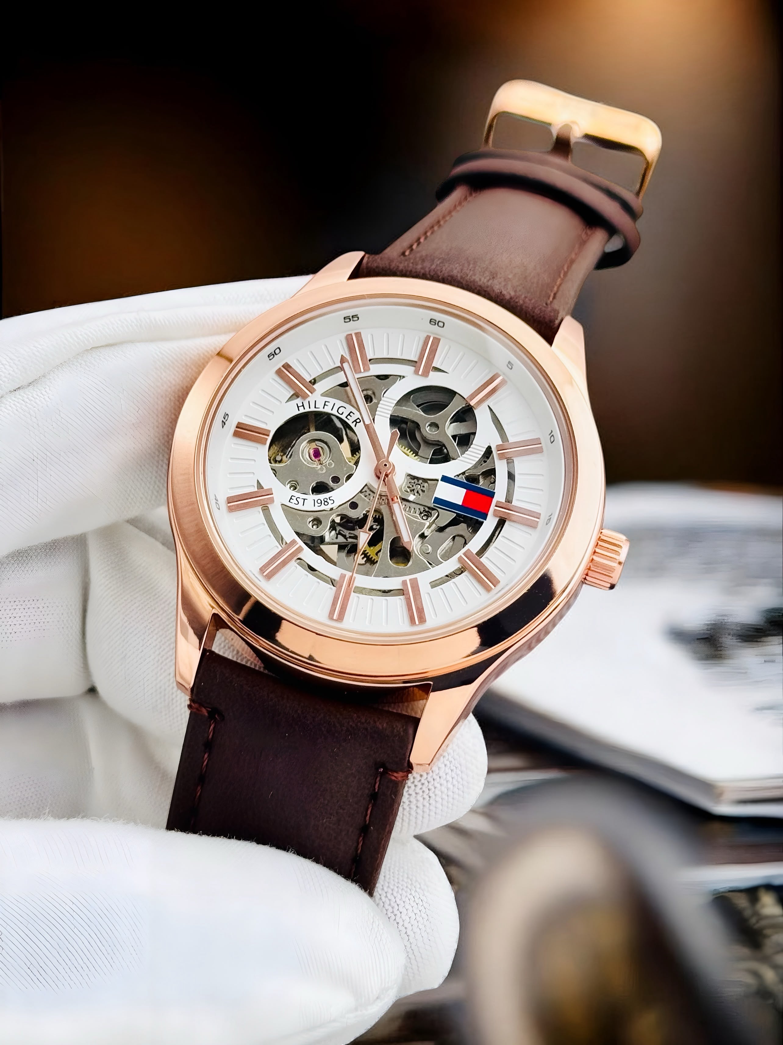 Tommy Hilfiger White Dial Aston Automatic Watch For Men